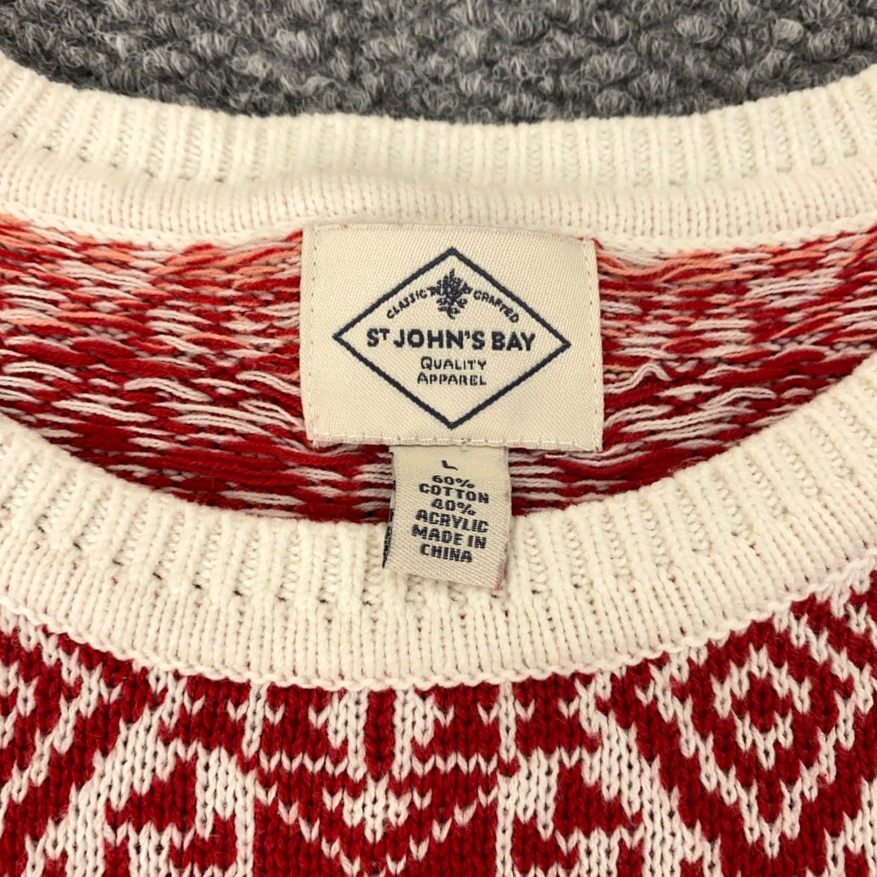 Vintage St Johns Bay St Johns Womens Sweater L Beige Snowflakes Holiday Christmas Pullover Crew Neck Knit Long Sleeve Geometric Regular Seasonal Womens Size L / US 10 / IT 46 - 5 Thumbnail