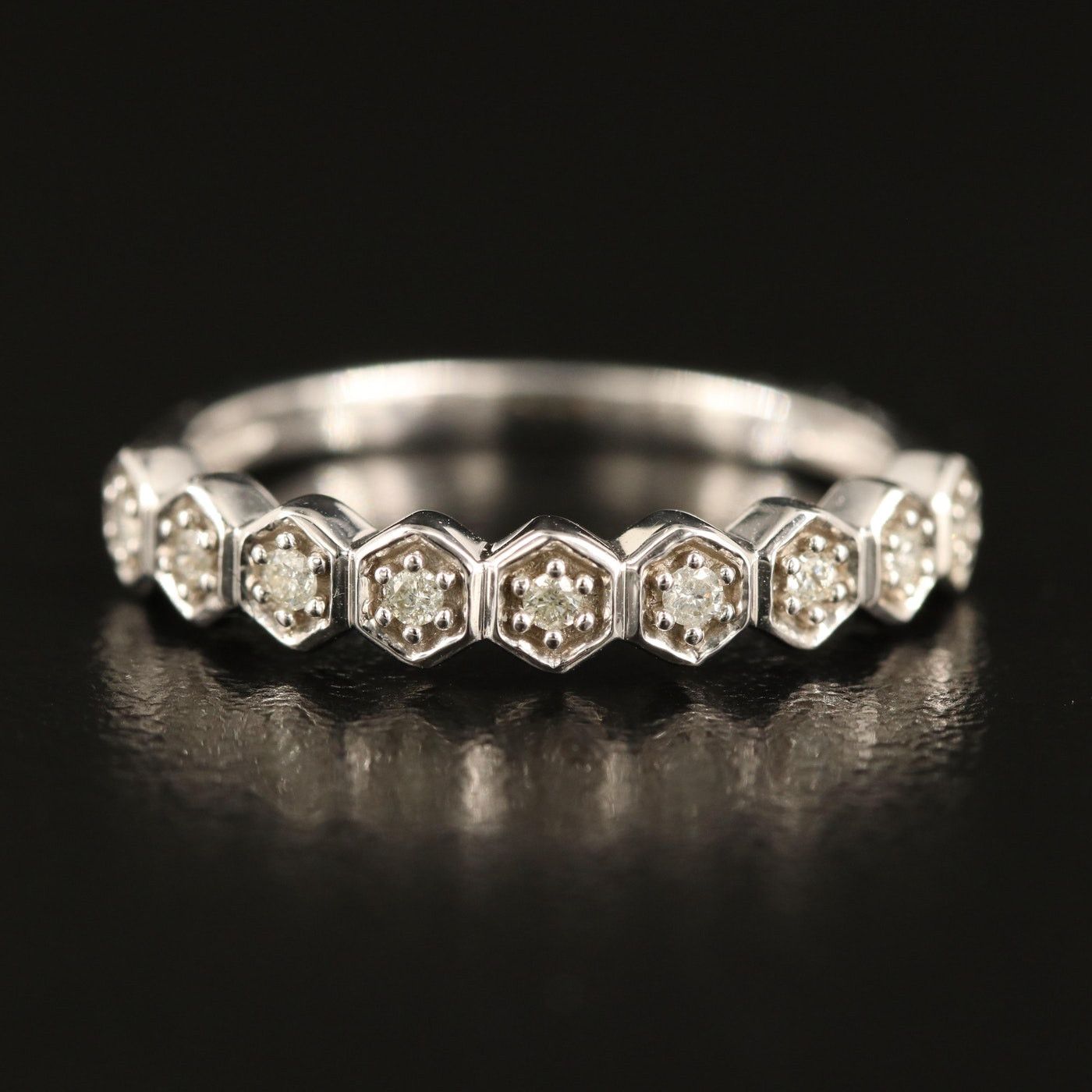 Other Vintage 10k .12 ctw Diamond Geometric Band Size ONE SIZE - 1 Thumbnail