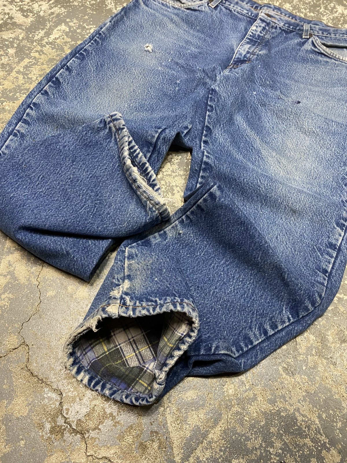 Carhartt × Dickies × Vintage Vintage Dickies Blanket Lined Denim Baggy Fit Pants Size US 38 / EU 54 - 7 Thumbnail
