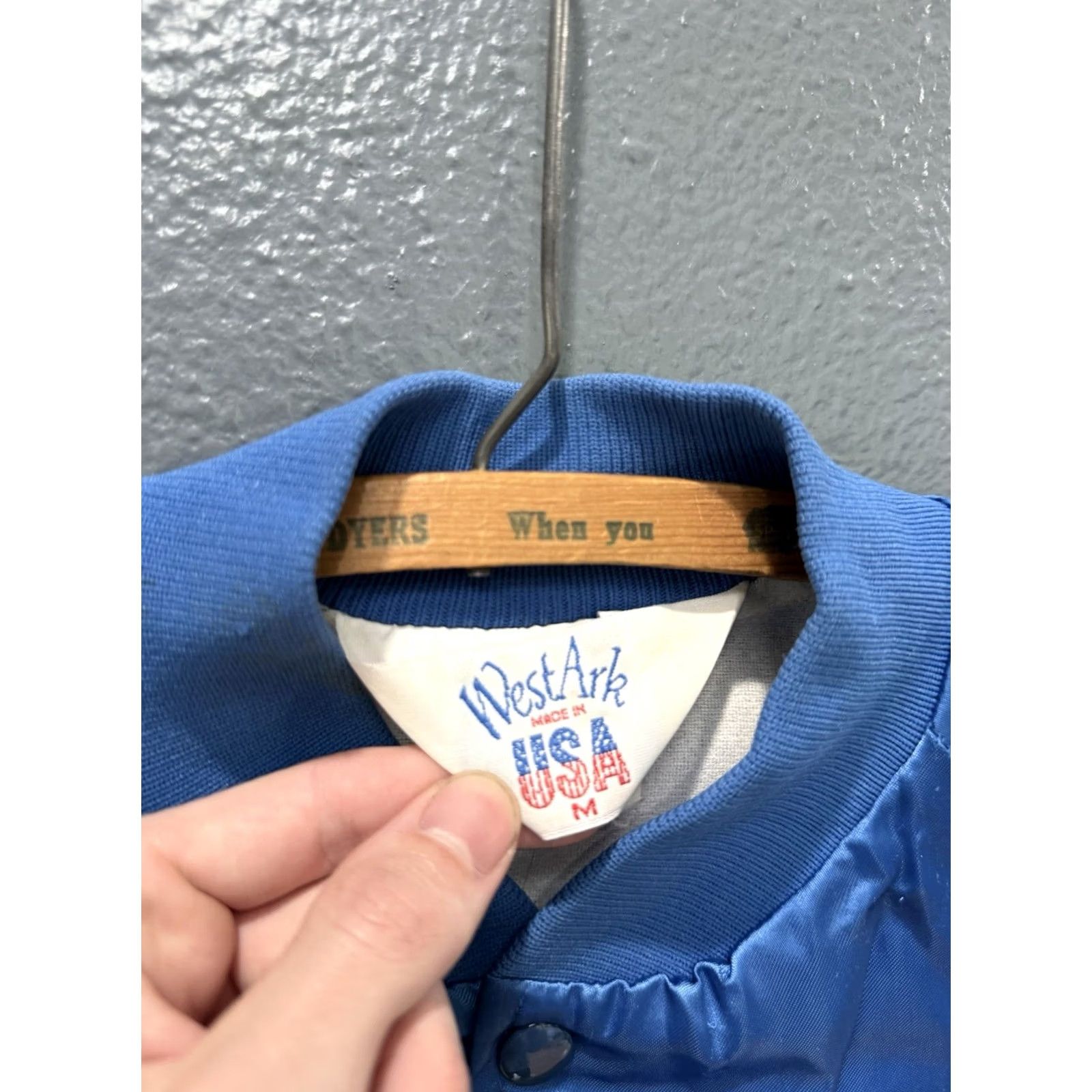 Vintage VINTAGE 80s West Ark Bomber Jacket Men’s Satin Blue Medium Jackets Size US M / EU 48-50 / 2 - 4 Thumbnail