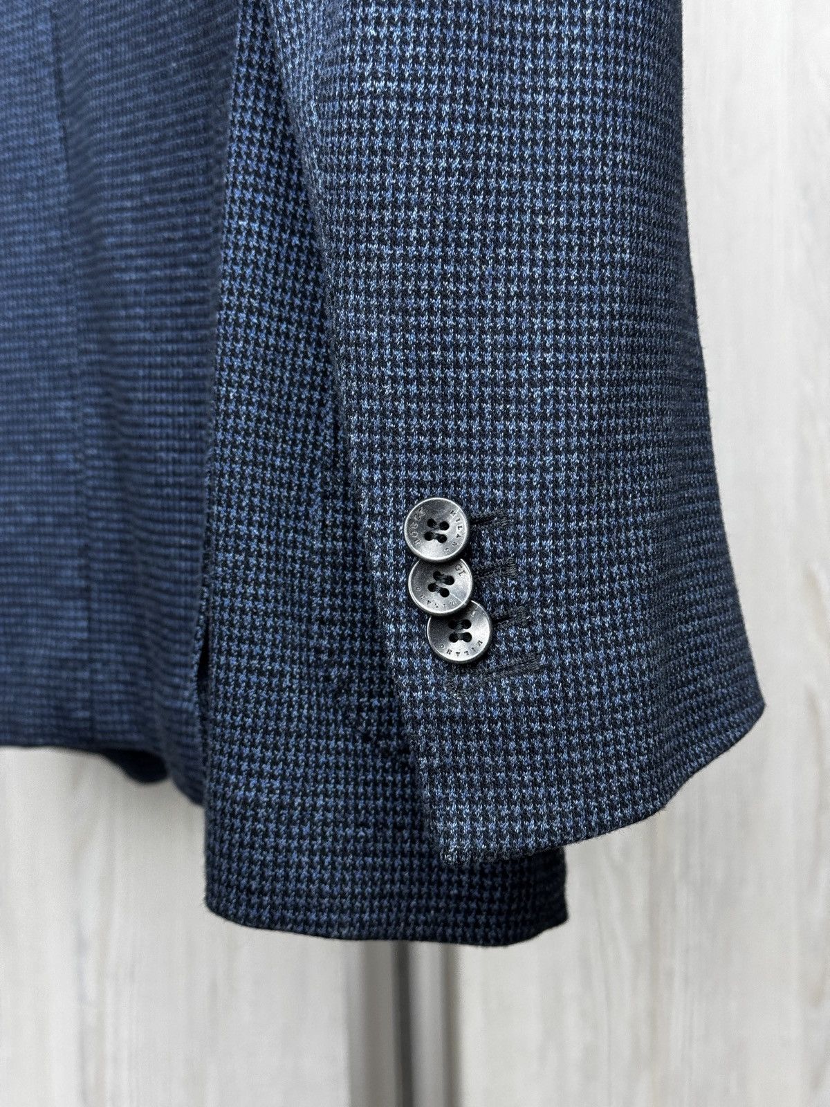 Boggi Boggi Milano Jersey Cotton Micro Houndstooth Pattern Blazer Size 36R - 9 Thumbnail