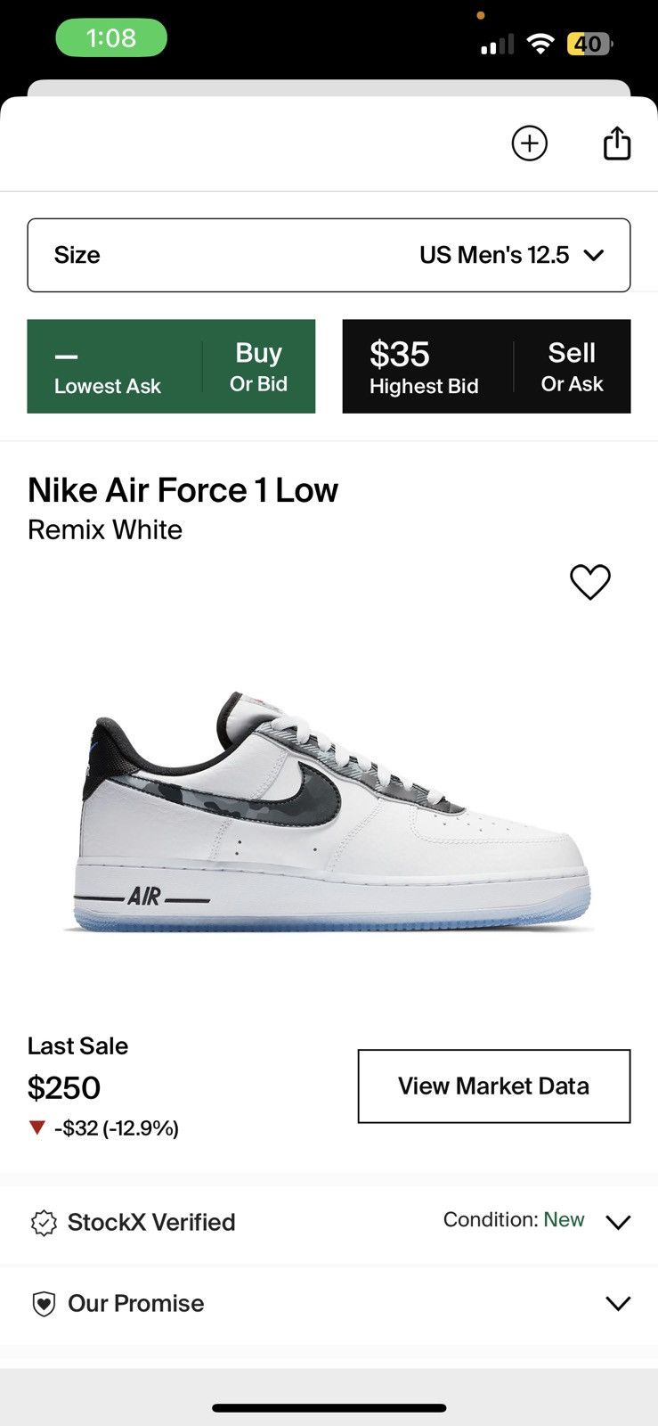 Nike Airforce 1 remix white Size US 12.5 / EU 45-46 - 8 Thumbnail