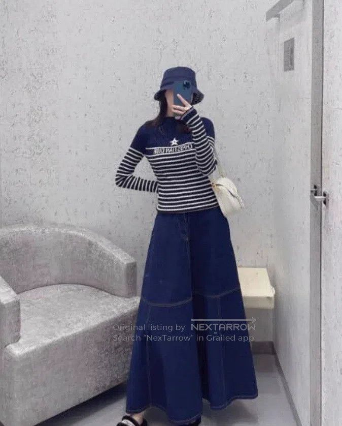 Dior Dior Navy blue five-pointed star jacquard striped sweater Size XXS / US 00 / IT 34 - 1 Thumbnail