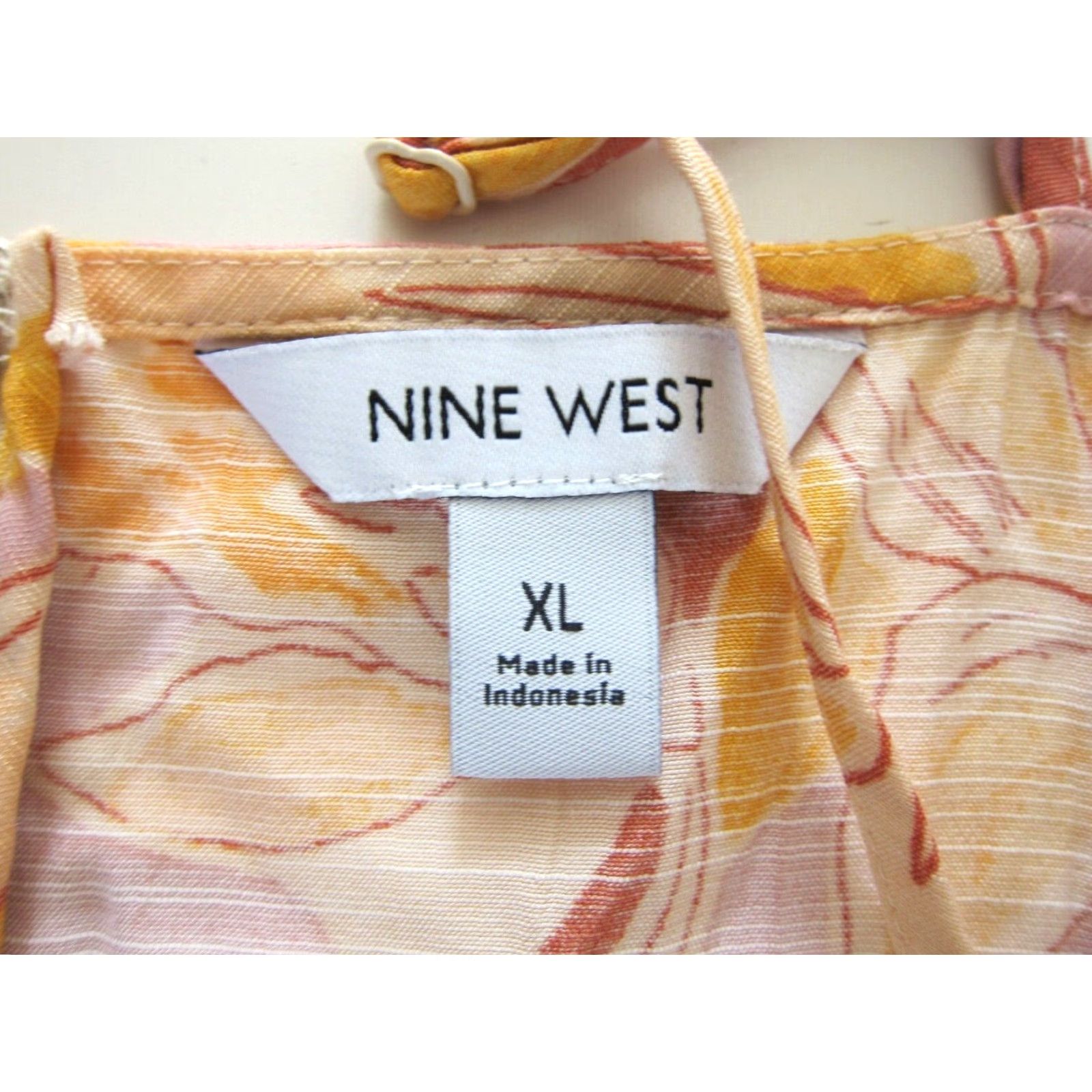 Nine West Nine West Slip Dress XL Violet Pink Purple Floral Ruched Spaghetti Strap Rayon V-Neck Back Zip Knee Length Women's Dress Size XL / US 12-14 / IT 48-50 - 4 Thumbnail