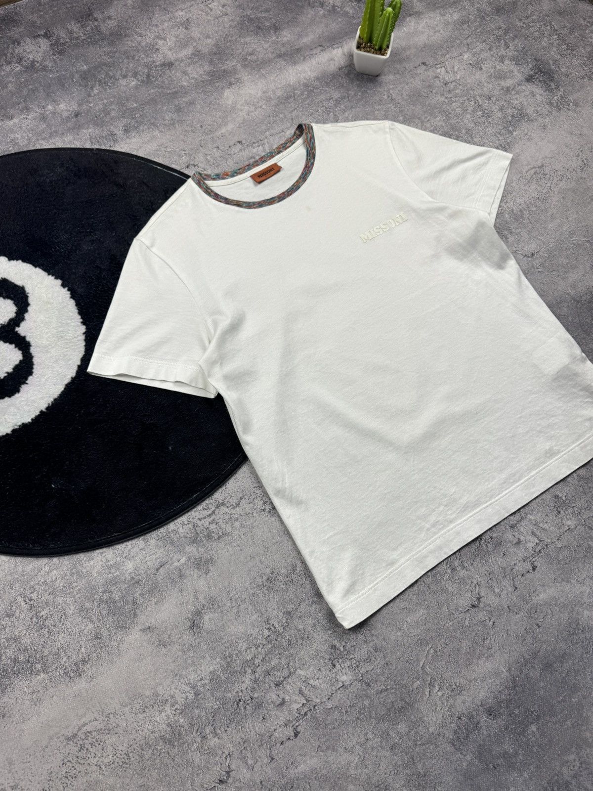 Missoni Missoni Logo T-shirt w/ Signature Space-Dye Knit Collar Size US S / EU 44-46 / 1 - 4 Thumbnail