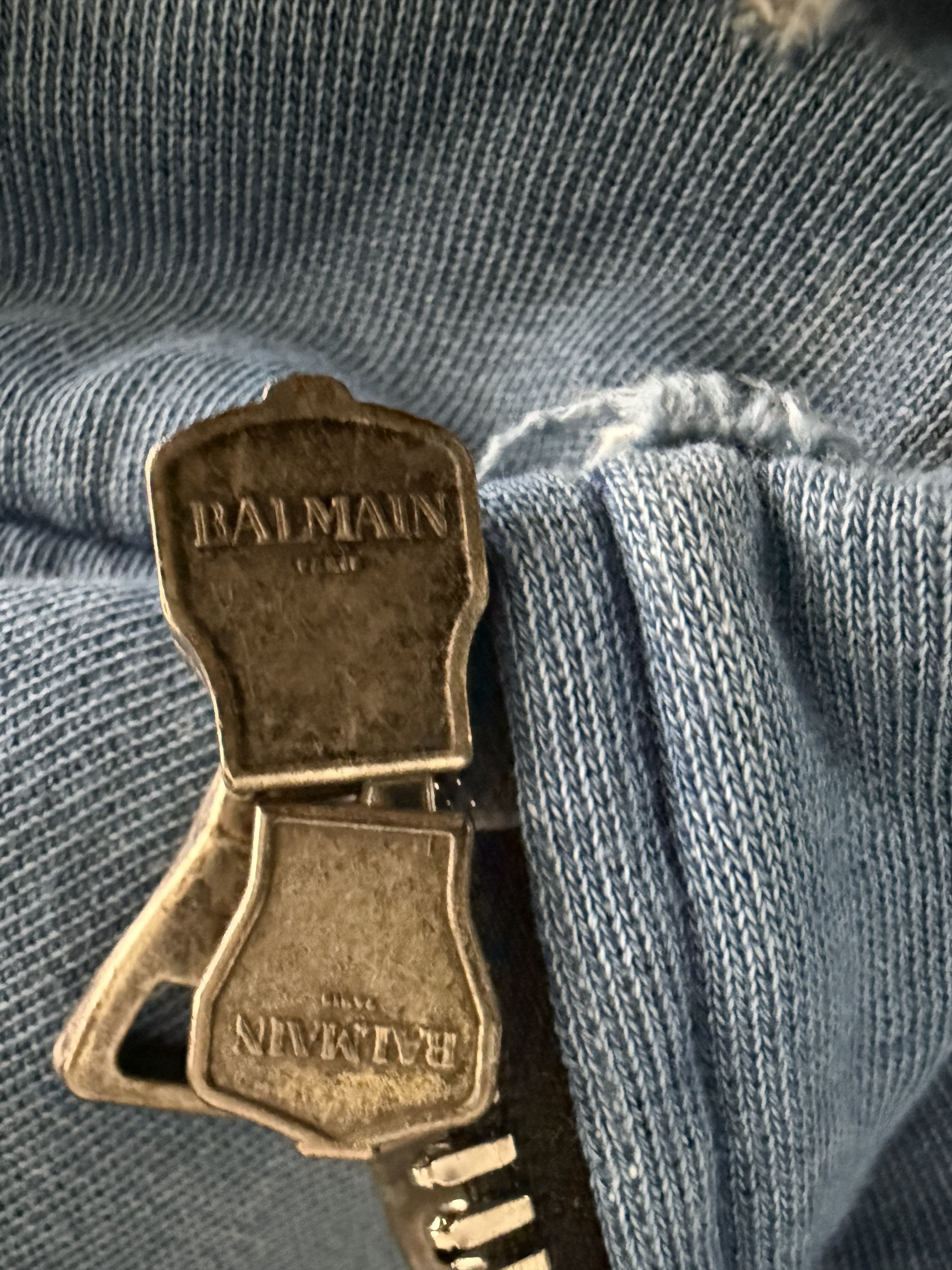 Balmain Archival Crest Sleeveless Zip Hoodie Size US XL / EU 56 / 4 - 20 Thumbnail