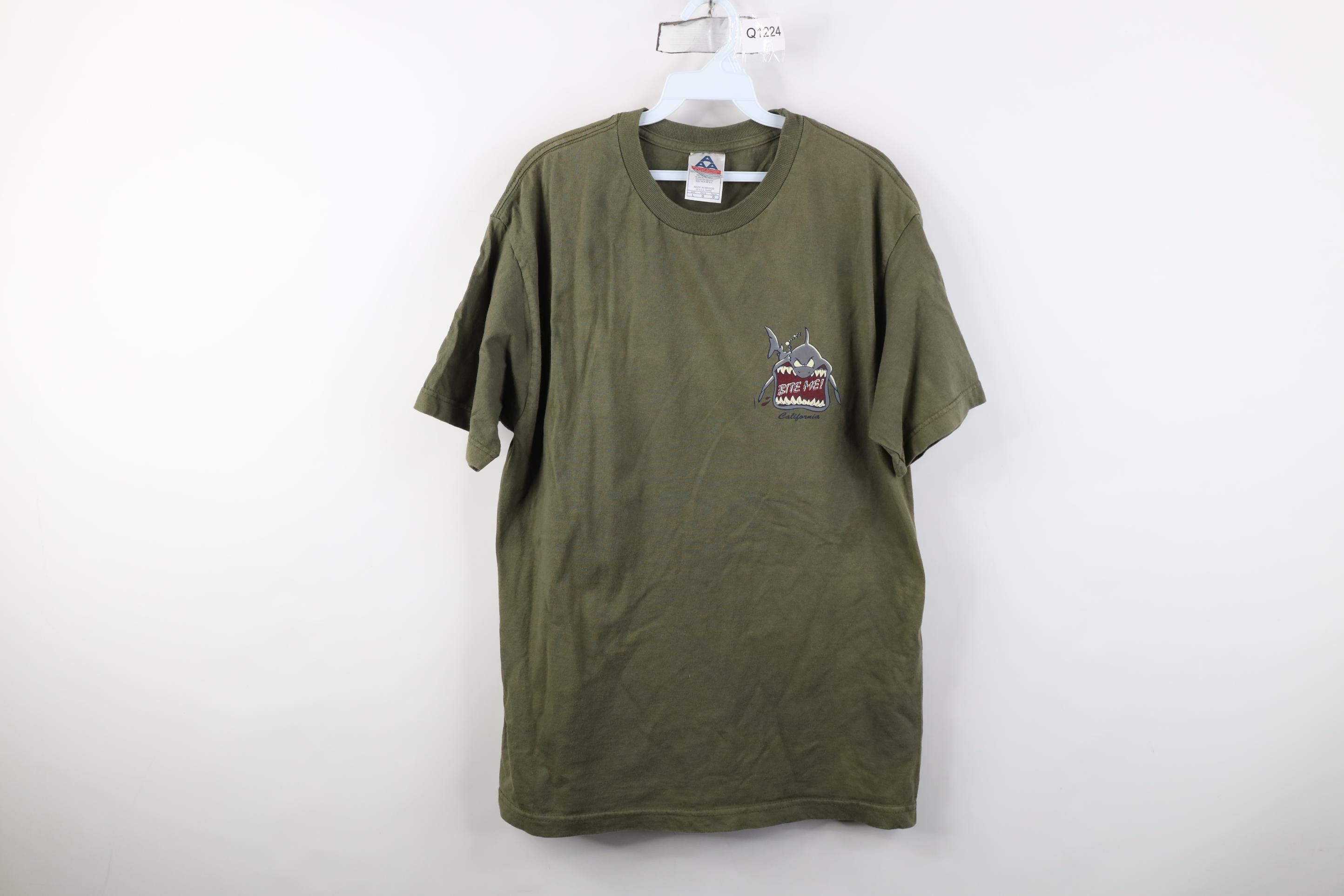 Vintage Vintage 90s Y2K Streetwear Bite Me Shark California T-Shirt Size US L / EU 52-54 / 3 - 1 Thumbnail