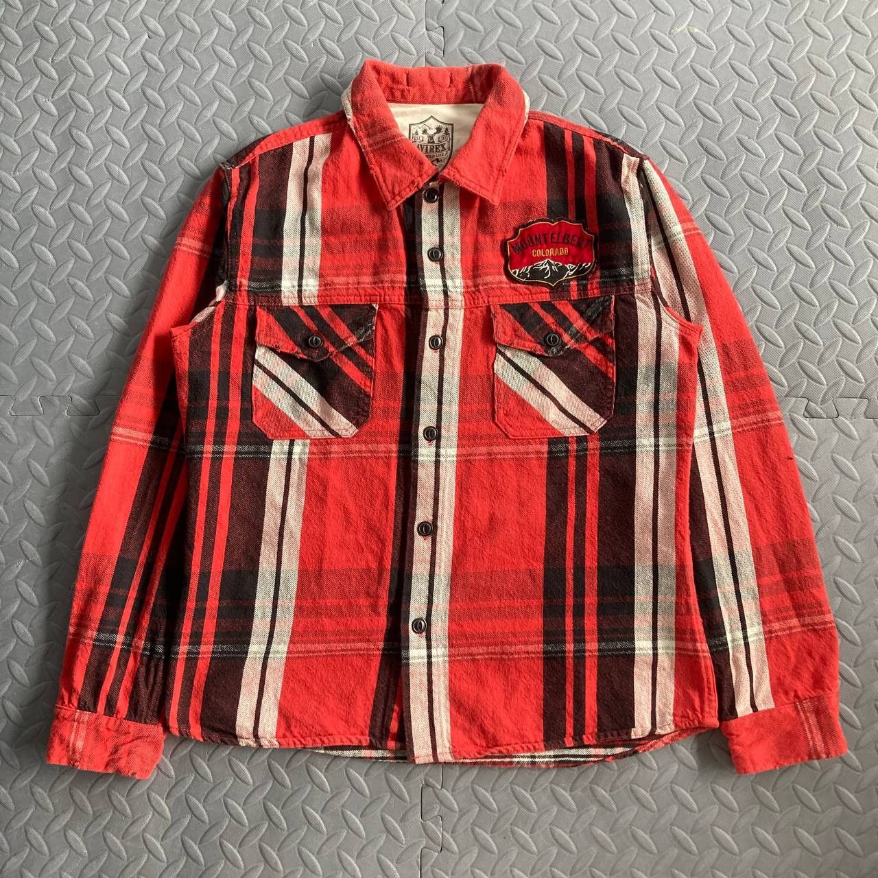 Avirex Plaid Check Embroidered Flannel Size US L / EU 52-54 / 3 - 1 Thumbnail