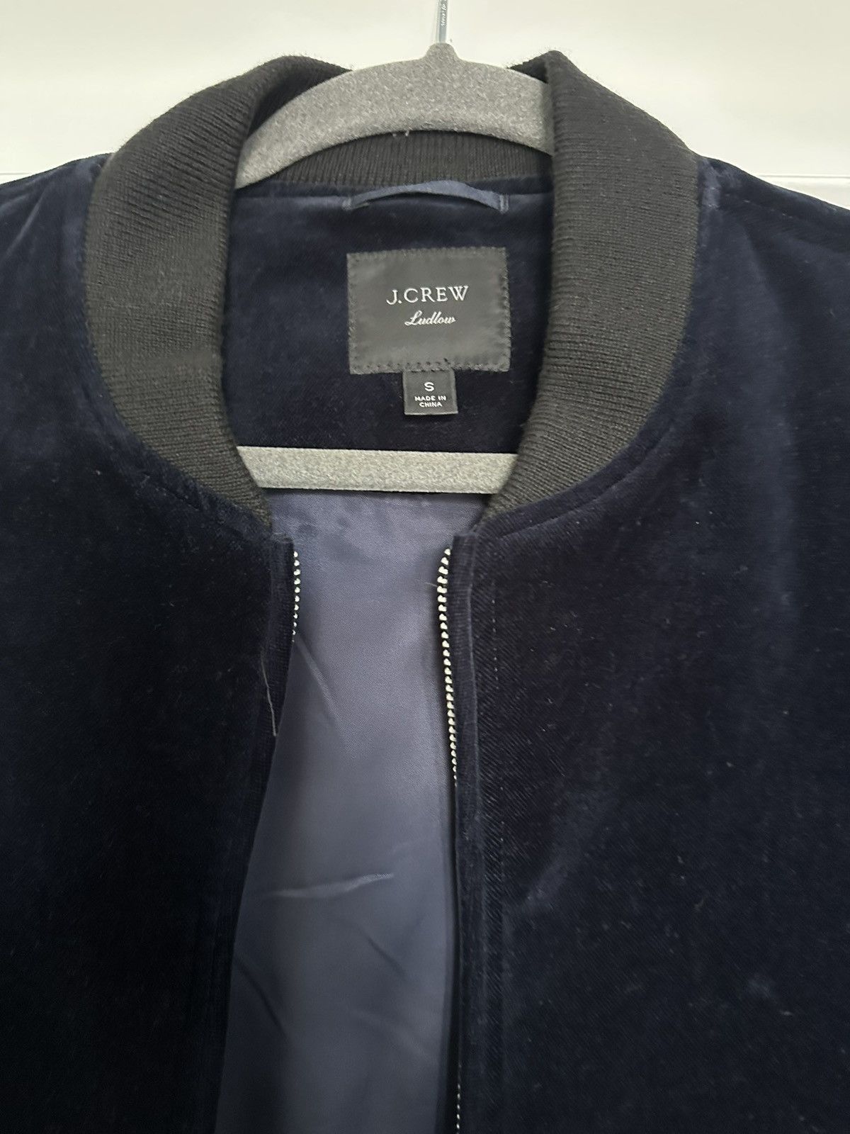 J.Crew J. Crew Blue Velvet Bomber Sz Small Size US S / EU 44-46 / 1 - 2 Thumbnail
