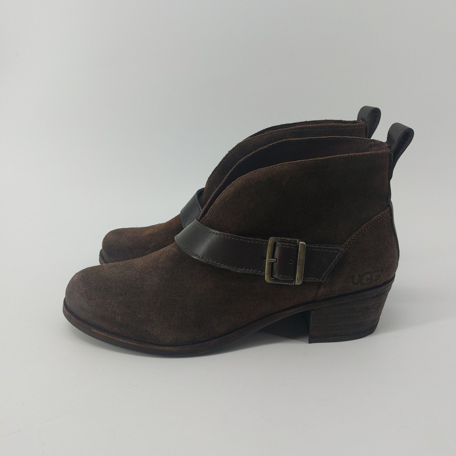 Ugg Ugg Wright Belted Brown Suede Leather Booties Womens Sz 8.5 Size US 8.5 / IT 38.5 - 14 Thumbnail
