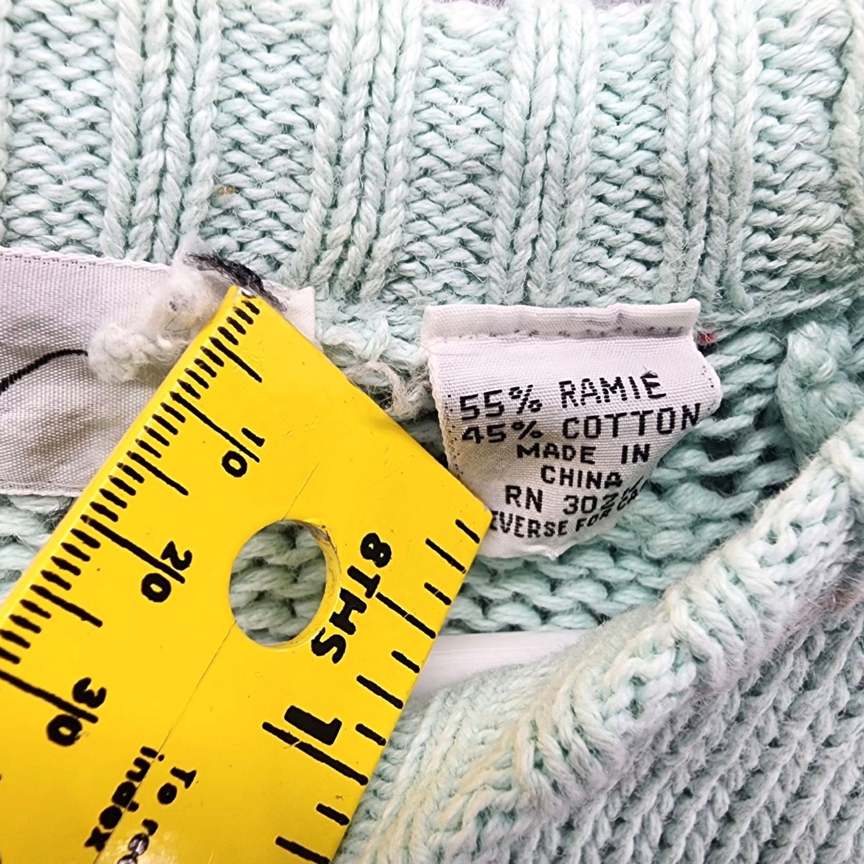 Vintage VINTAGE Cristina Knit Pullover Sweater Medium Sea Green Distressed Women M Green Pullover Knit Sweater Mens Womens Boys Girls Size M / US 6-8 / IT 42-44 - 5 Thumbnail