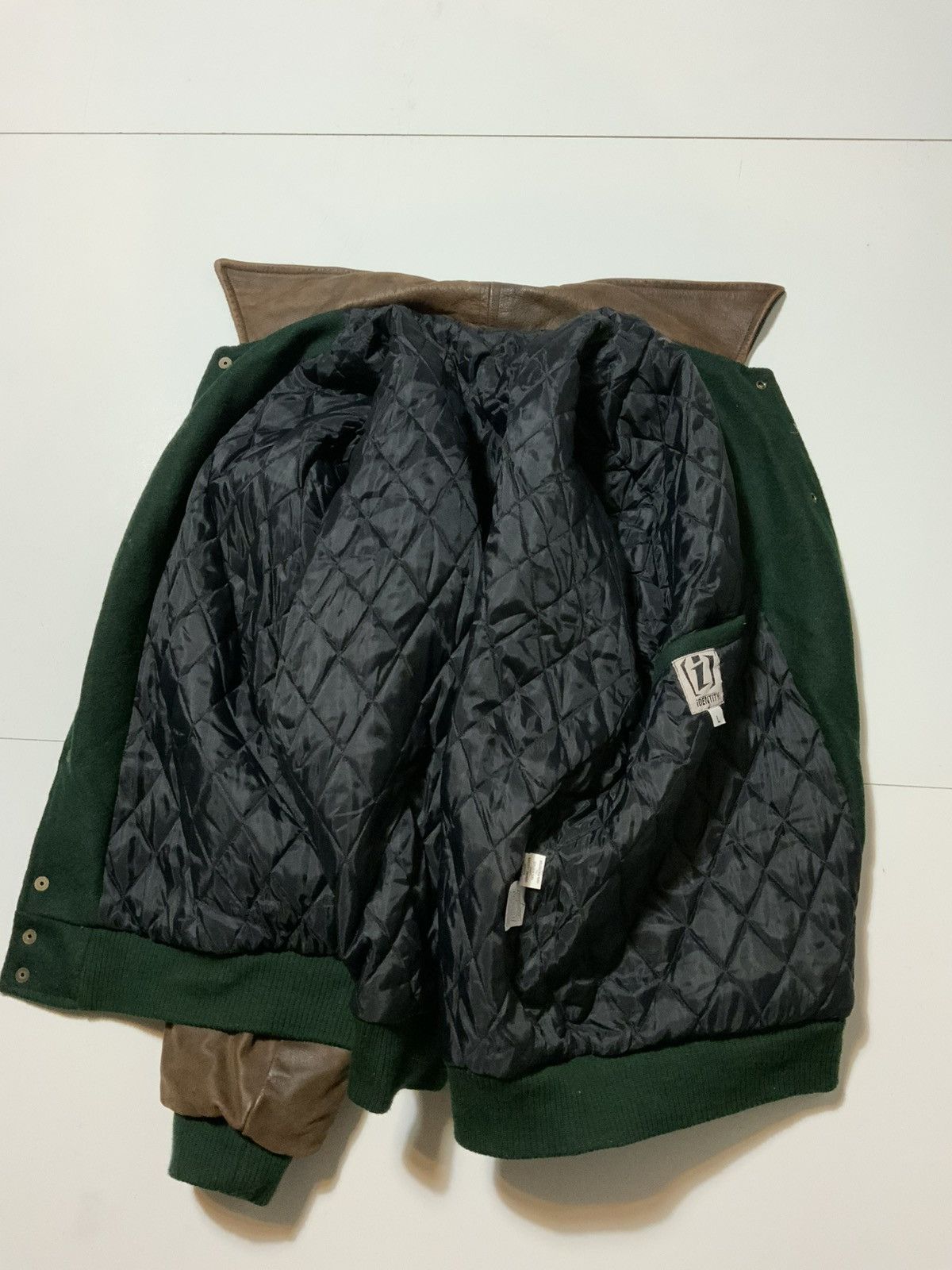 Vintage 90s G.U.F. Grace Under Fire Cast Crew Wool Leather Jacket Size US L / EU 52-54 / 3 - 3 Thumbnail