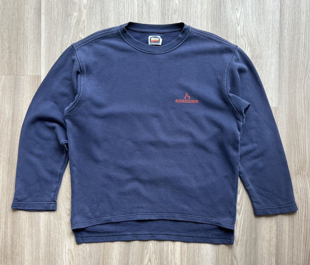 Vintage Diesel Big Logo Blue Sweatshirt Avant Garde