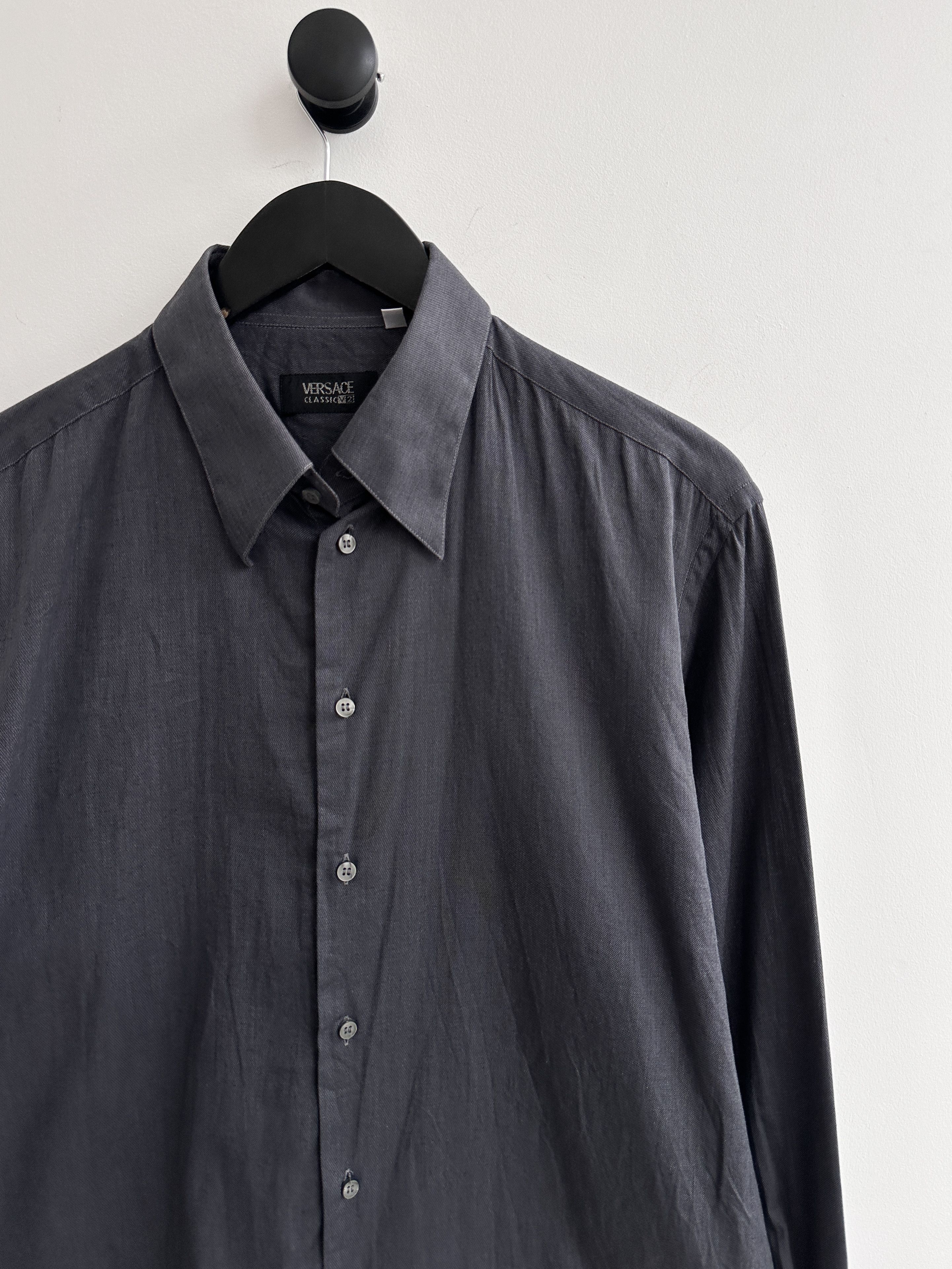 Versace Vintage Versace Classic V2 Gray Shirt Size US L / EU 52-54 / 3 - 3 Thumbnail