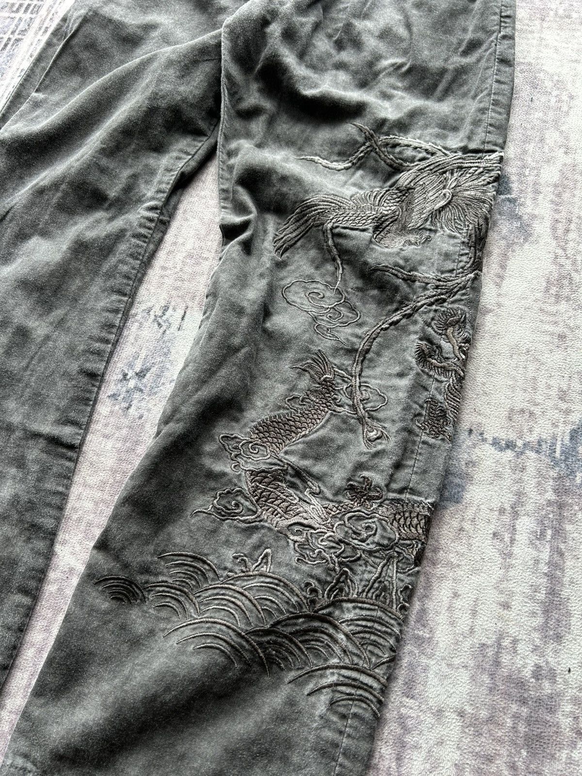 5351 POUR LES HOMMES 5351 Pour Hommes Embroidery Dragon Pants Size US 30 / EU 46 - 2 Thumbnail