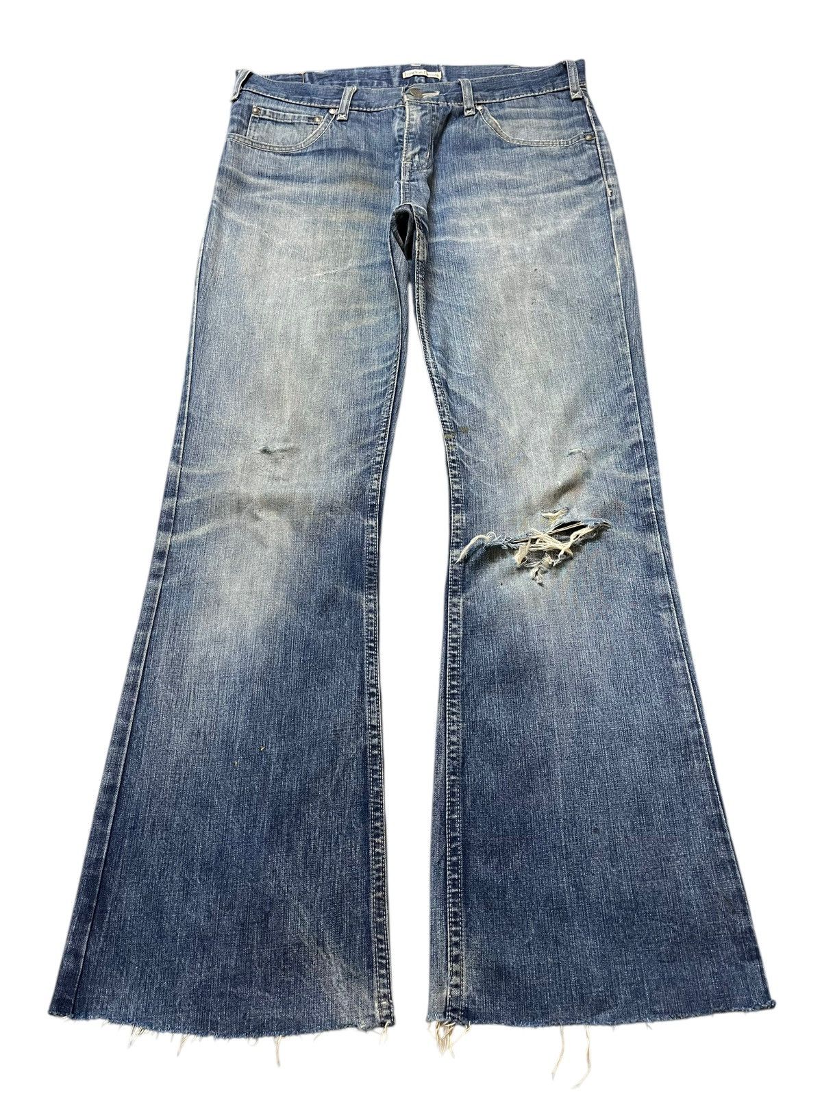 semanticdesign Vintage Japanese Brand Faded Wash Distress Wide Leg Bootcuts Size US 32 / EU 48 - 1 Thumbnail
