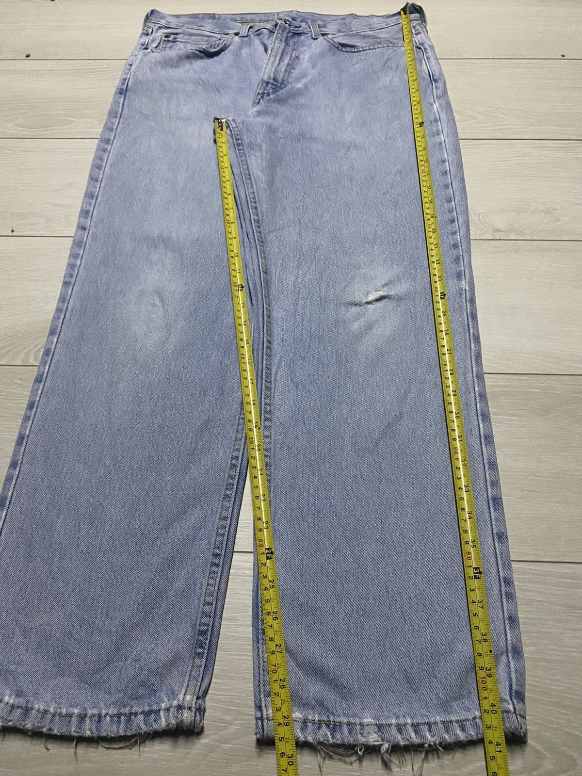 Levi's Vintage Levis 550 Y2K Light Wash Distressed Loose Jeans Size US 35 - 14 Thumbnail