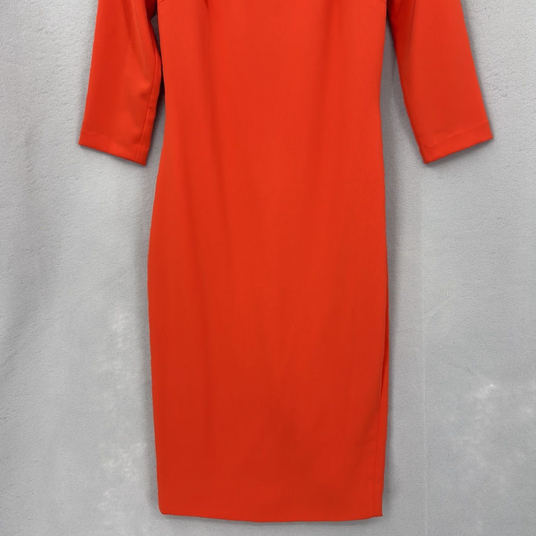 Vintage Issue New York Dress Bodycon Womens XS High Neck Long Sleeve Wiggle Sequin Orange Knee-Length Vintage No Size XS / US 0-2 / IT 36-38 - 4 Thumbnail