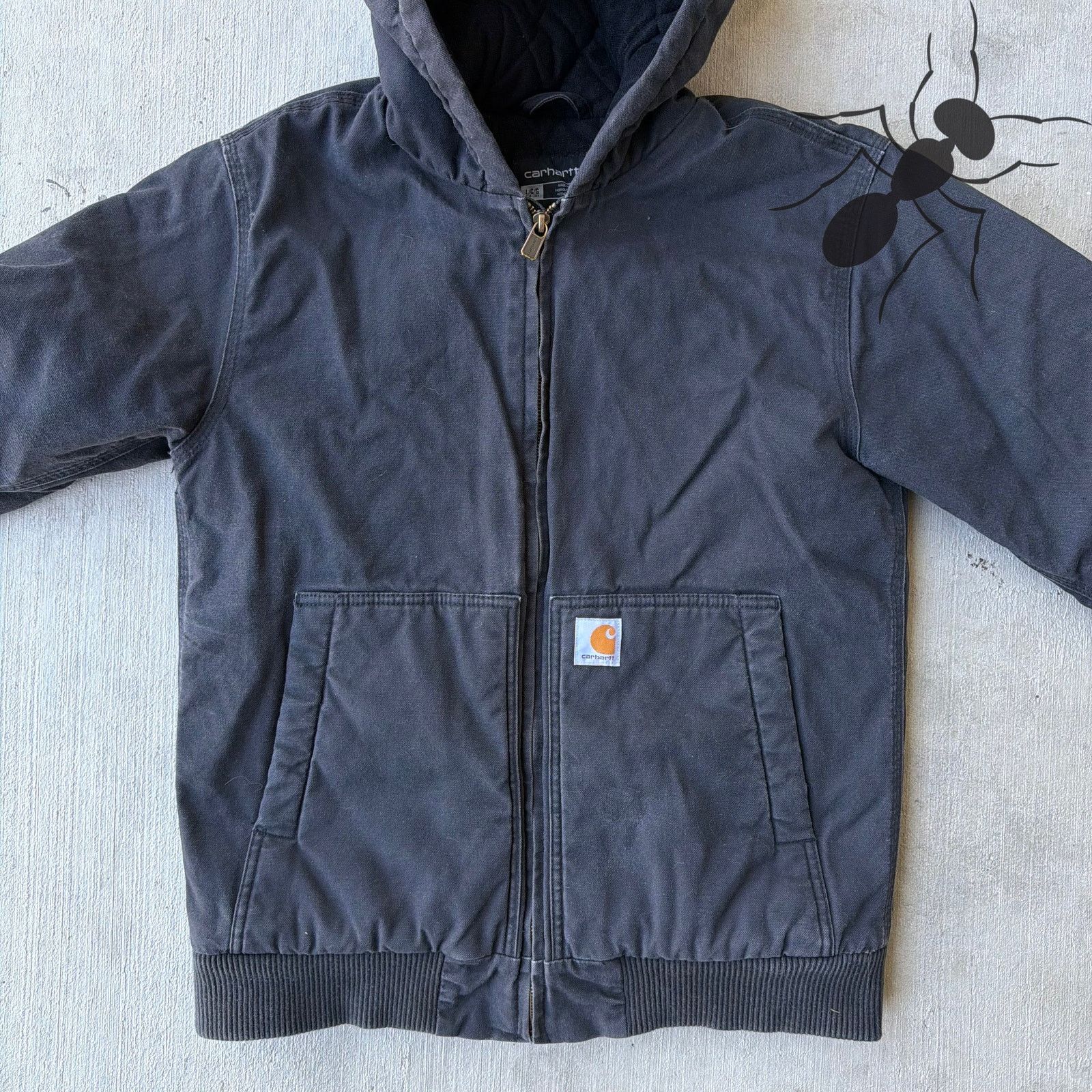 Carhartt × Vintage Carhartt YOUTH black hooded work wear jacket Size US XS / EU 42 / 0 - 3 Thumbnail