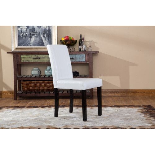 Designer × Homemade Urban Style Solid Wood Leatherette Padded Parson Chair, Whit Size US L / EU 52-54 / 3 - 8 Thumbnail