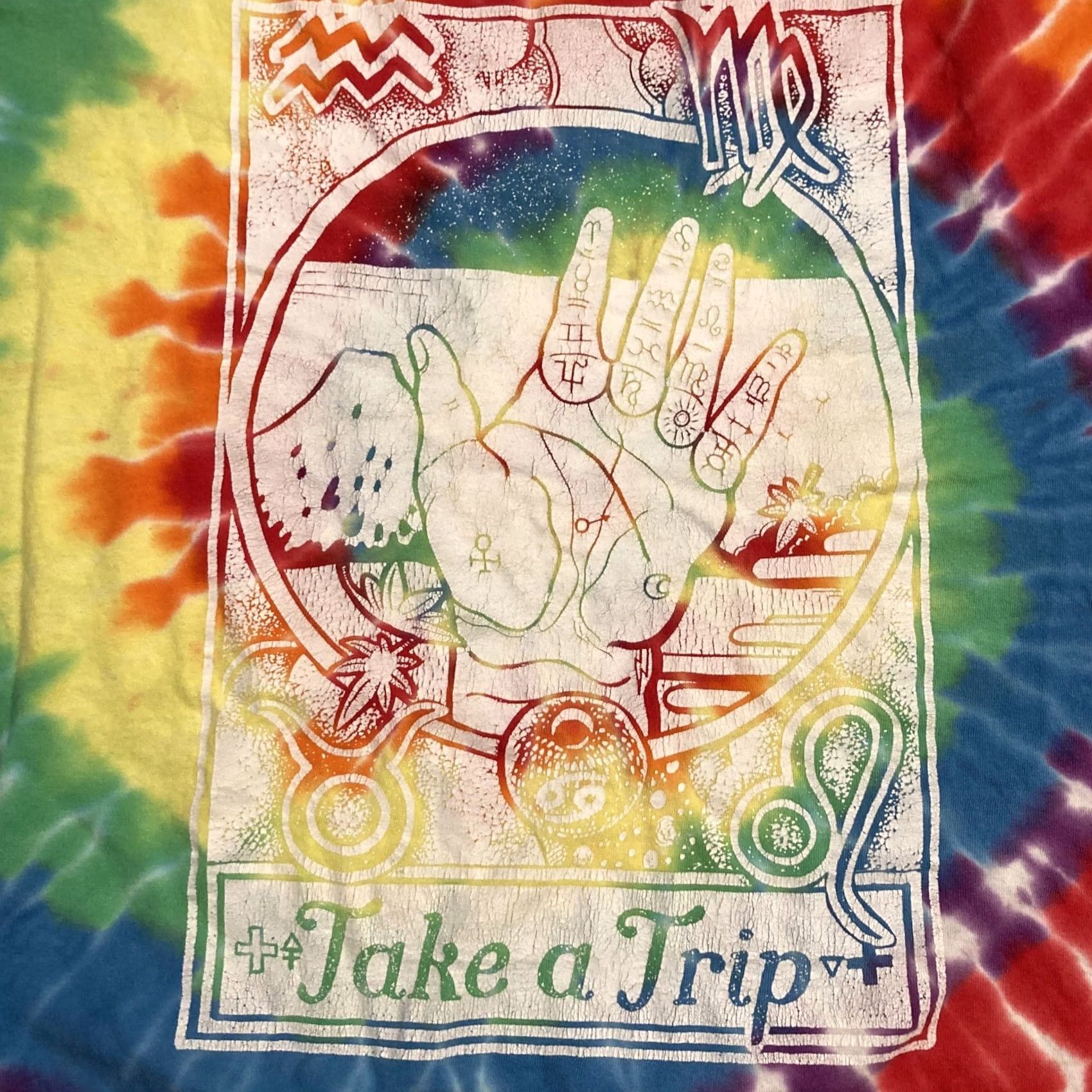 Reason Reason T-Shirt Men XXL Crew Neck Short Sleeve Multicolor Spiral Tie Dye 100% Cotton TAKE A TRIP Awesome designer vibes Size US XXL / EU 58 / 5 - 2 Thumbnail
