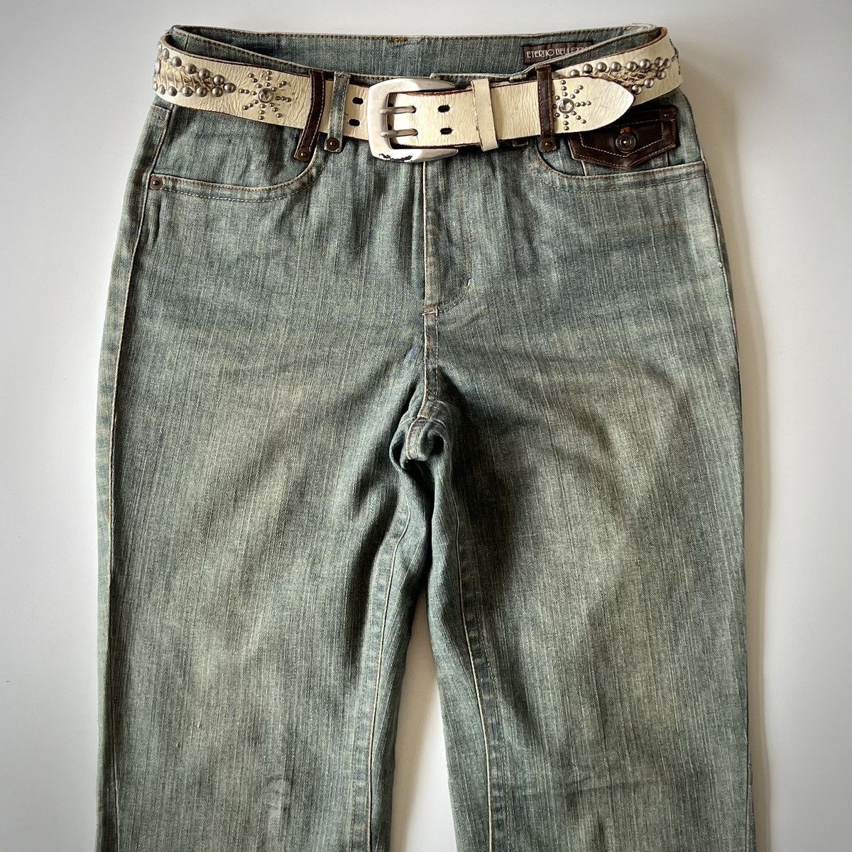 Japanese Brand Eterno Dellezza Spiral Flared Jeans Size 29" - 2 Thumbnail