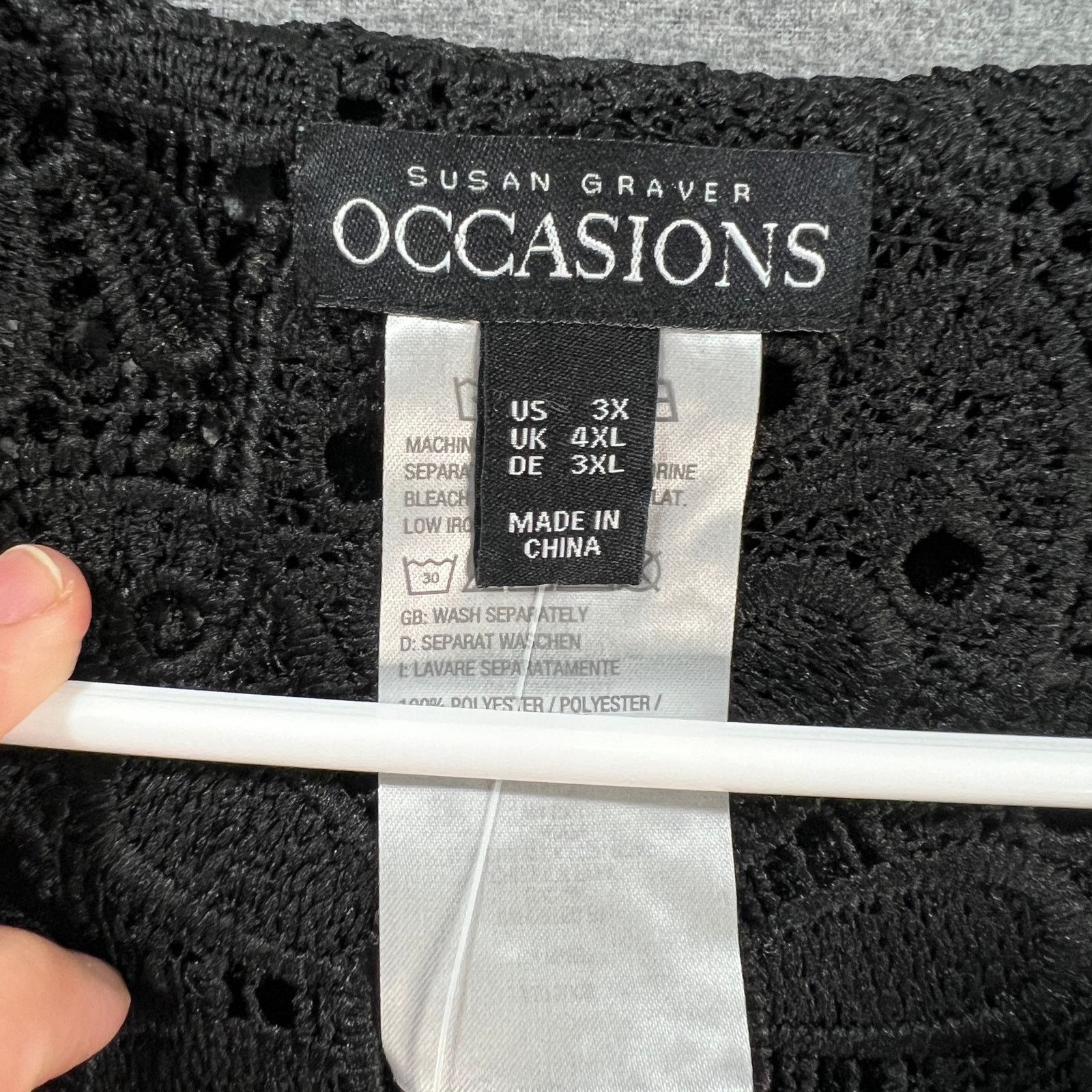 Other Susan Graver Occasions Crochet Lace 3/4 Sleeve Size 3XL / US 20-22 - 3 Thumbnail