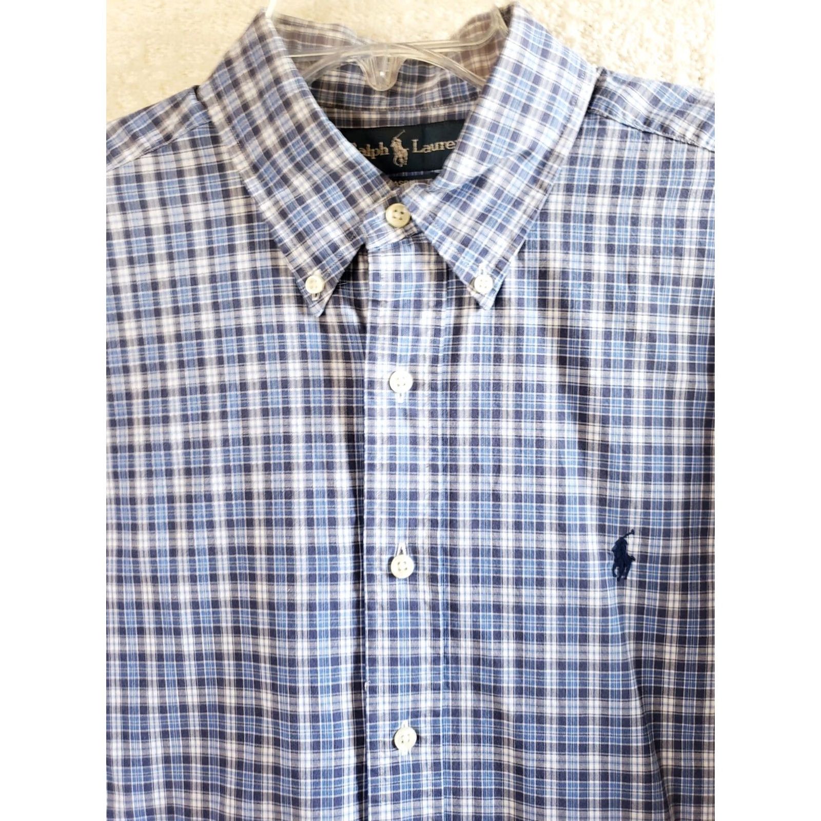 Ralph Lauren Ralph Lauren Mens Shirt Large Blue Plaid Classic Fit Performance Button Up Shirt Size US L / EU 52-54 / 3 - 3 Thumbnail