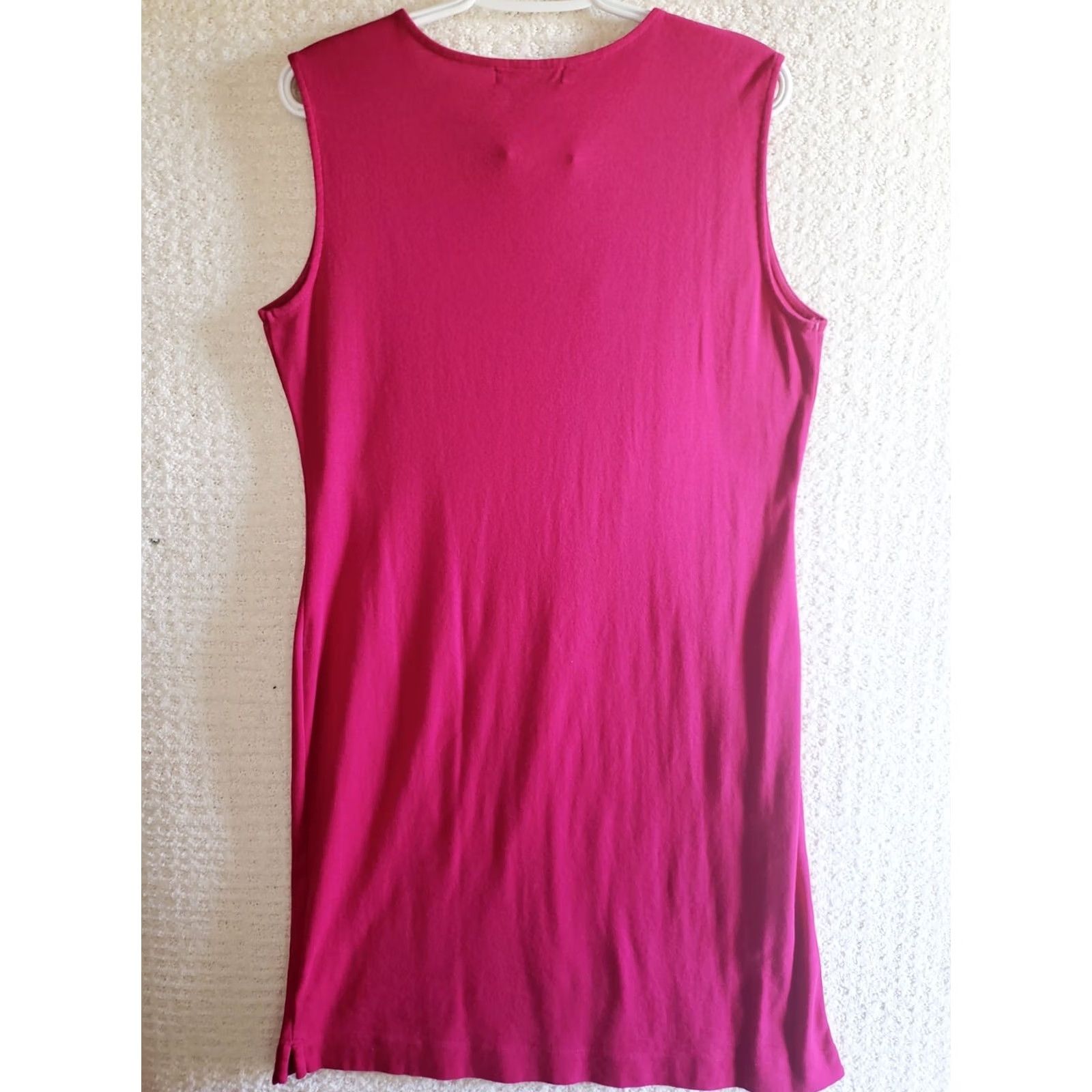 Ralph Lauren LAUREN RALPH LAUREN WOMEN'S XL MAGENTA SPLIT V-NECK SLEEVELESS DRESS Size XL / US 12-14 / IT 48-50 - 5 Thumbnail