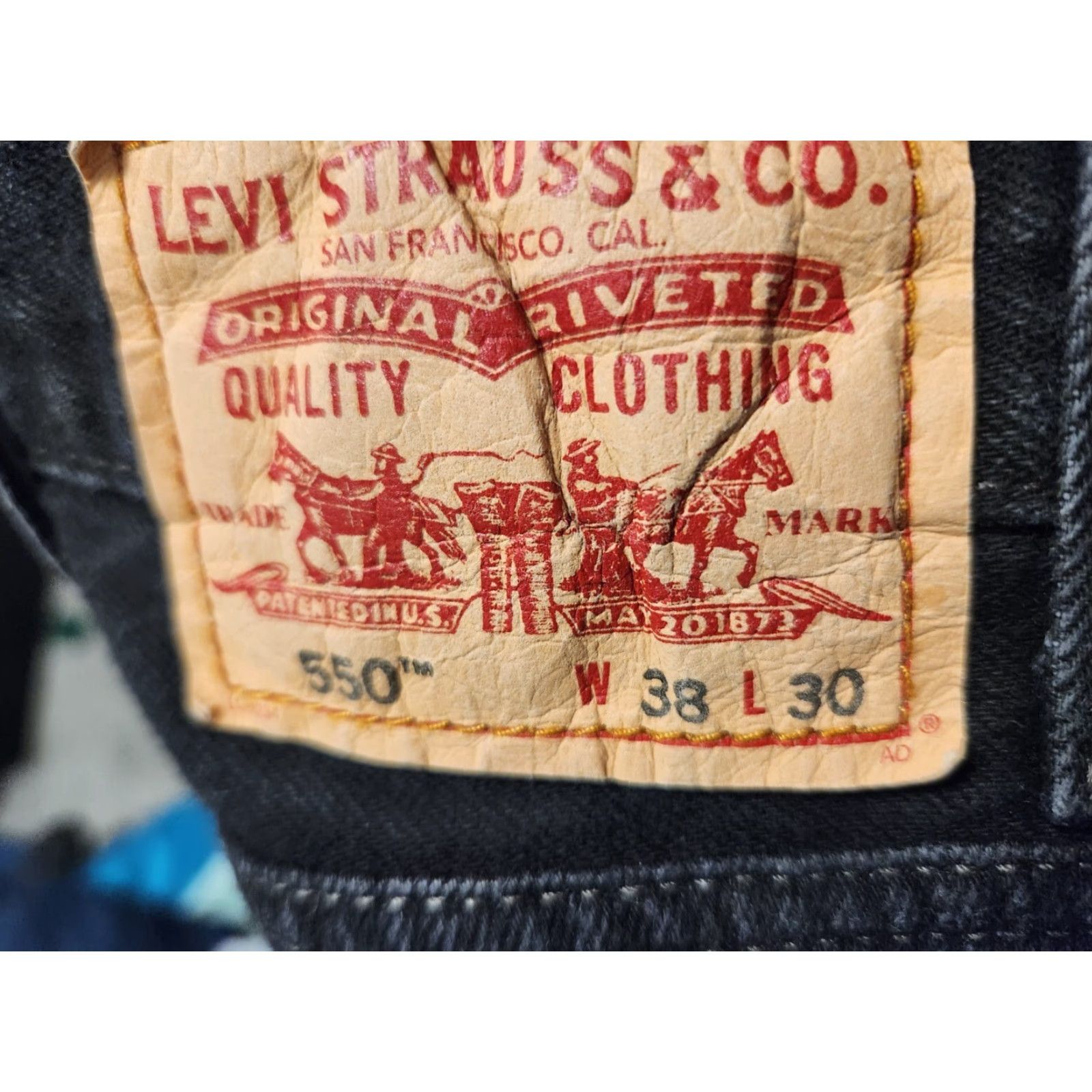 Levi's VINTAGE Levi's 550 Jeans Black Relaxed Wide Leg 38x30 Men 90s Mens Size US 38 / EU 54 - 4 Thumbnail