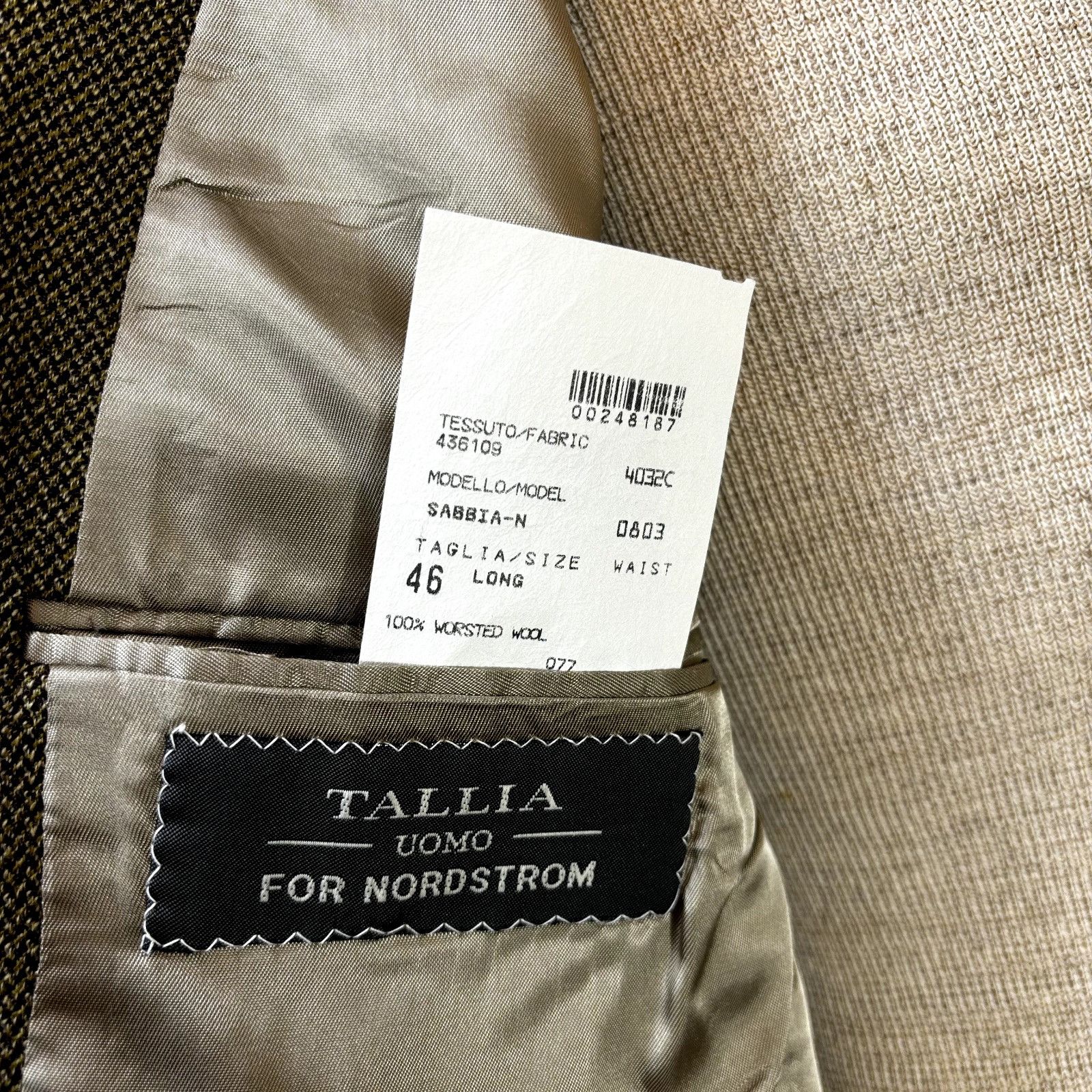 Tallia Tallia Uomo For Nordstrom Men's Sport Coat Blazer 46L Wool T Size 46L - 10 Thumbnail