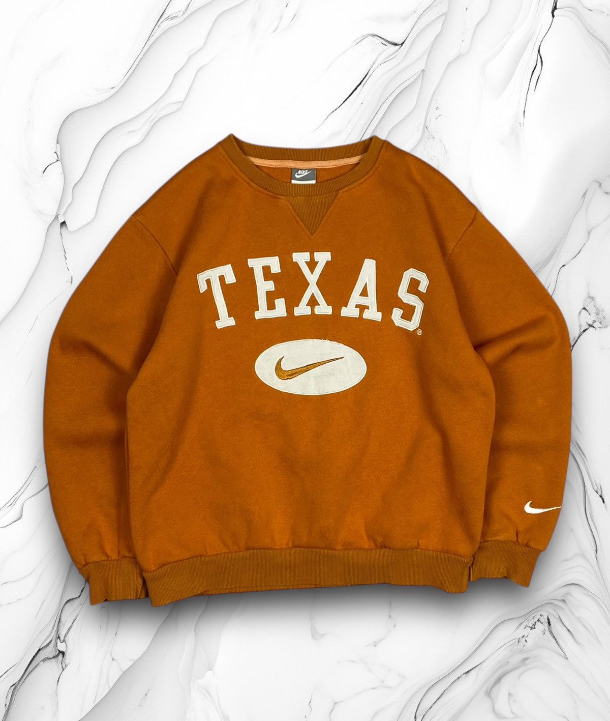 Nike Nike Texas Center Swoosh Sweatshirt Vintage 90s Orange Size US S / EU 44-46 / 1 - 1 Thumbnail