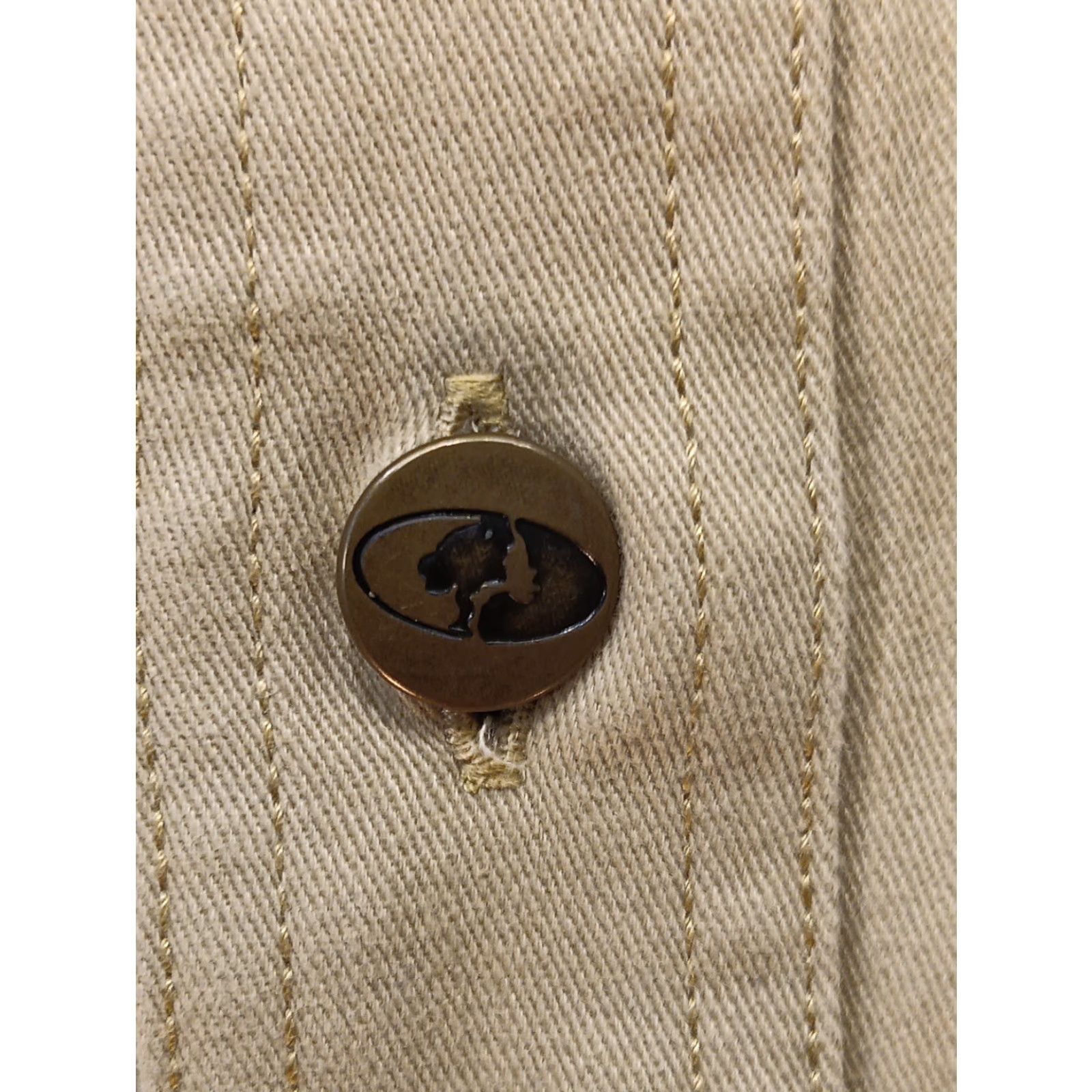 Vintage Mossy Oak Shirt-Jacket XL Beige Long Sleeve Button-Up Canvas Cotton Pocketed Regular Mens Size US XL / EU 56 / 4 - 7 Thumbnail