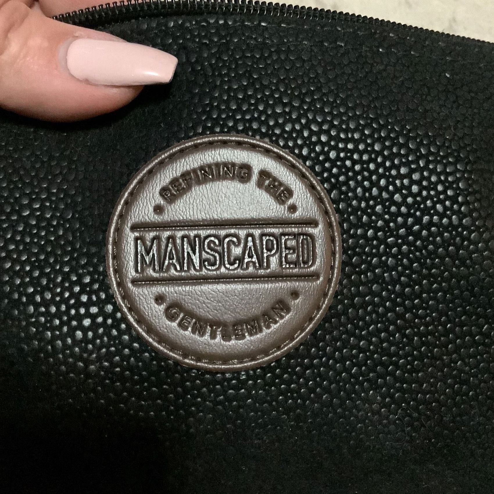 Vintage Manscaped The Shed Black Brown Mens Toiletry Travel Storage Bag H2O Resistant Bag Only Black Polyester PVC 8.5 x 5 x 4 in Mens Small Travel Pouch Size ONE SIZE - 5 Thumbnail
