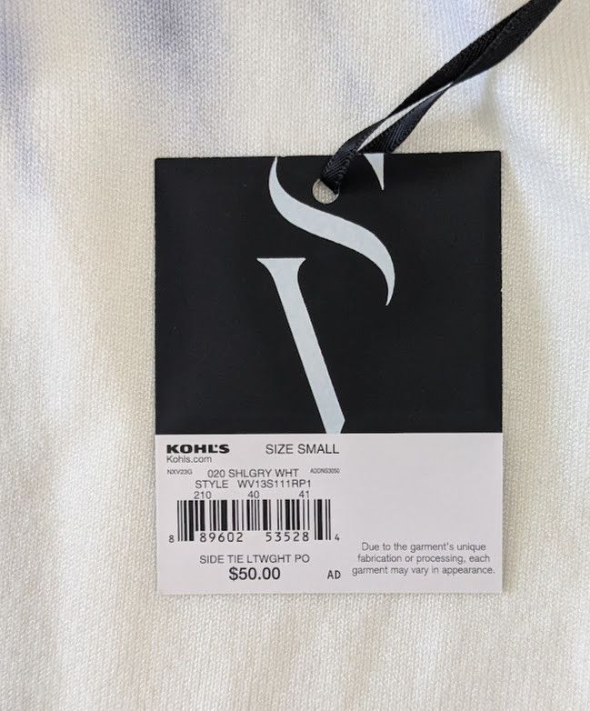 Vera Wang Simply Vera long sleeve shale grey side knot top Size S / US 4 / IT 40 - 4 Thumbnail