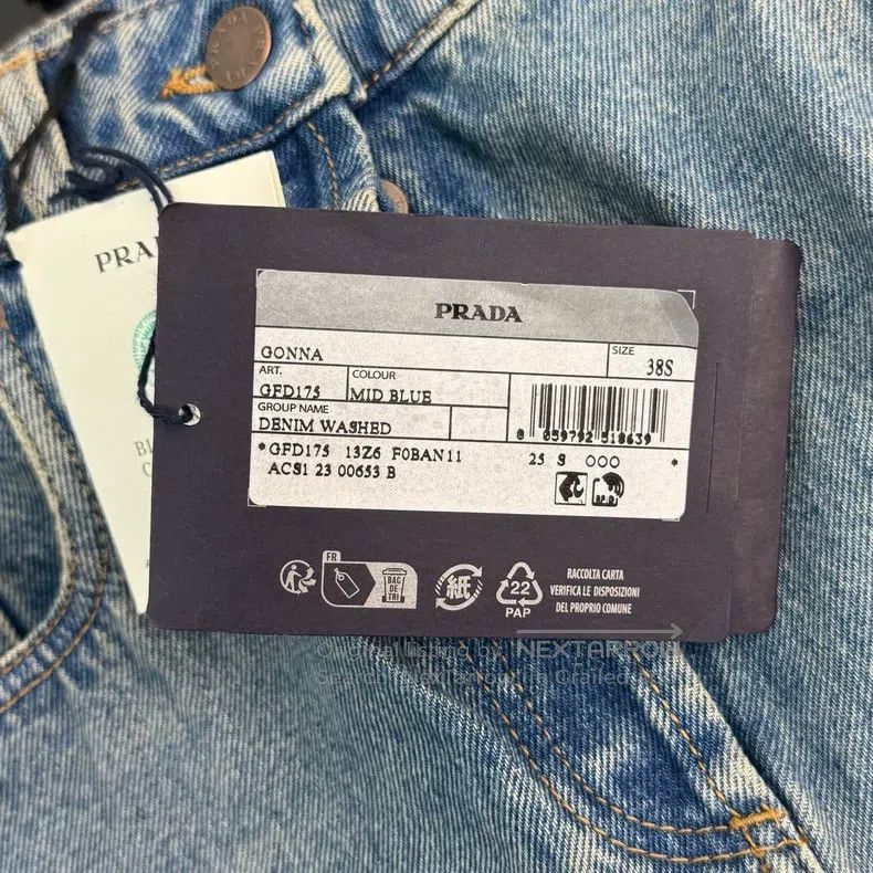 Prada Prada Blue washed denim hip wrap skirt Size 25" / US 0 / IT 36 - 8 Thumbnail