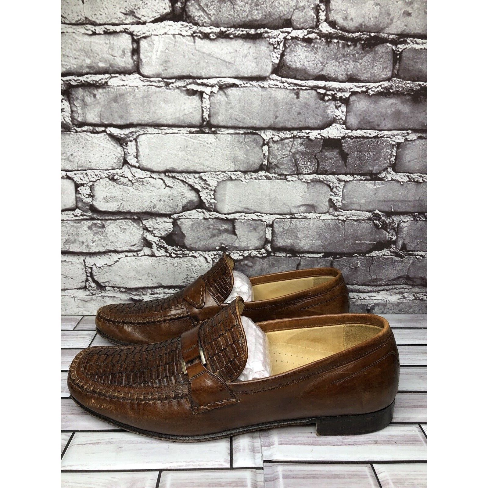 Johnston & Murphy Johnston & Murphy Handcrafted Brown Leather Weaves Dress Loa Size US 11 / EU 44 - 11 Thumbnail