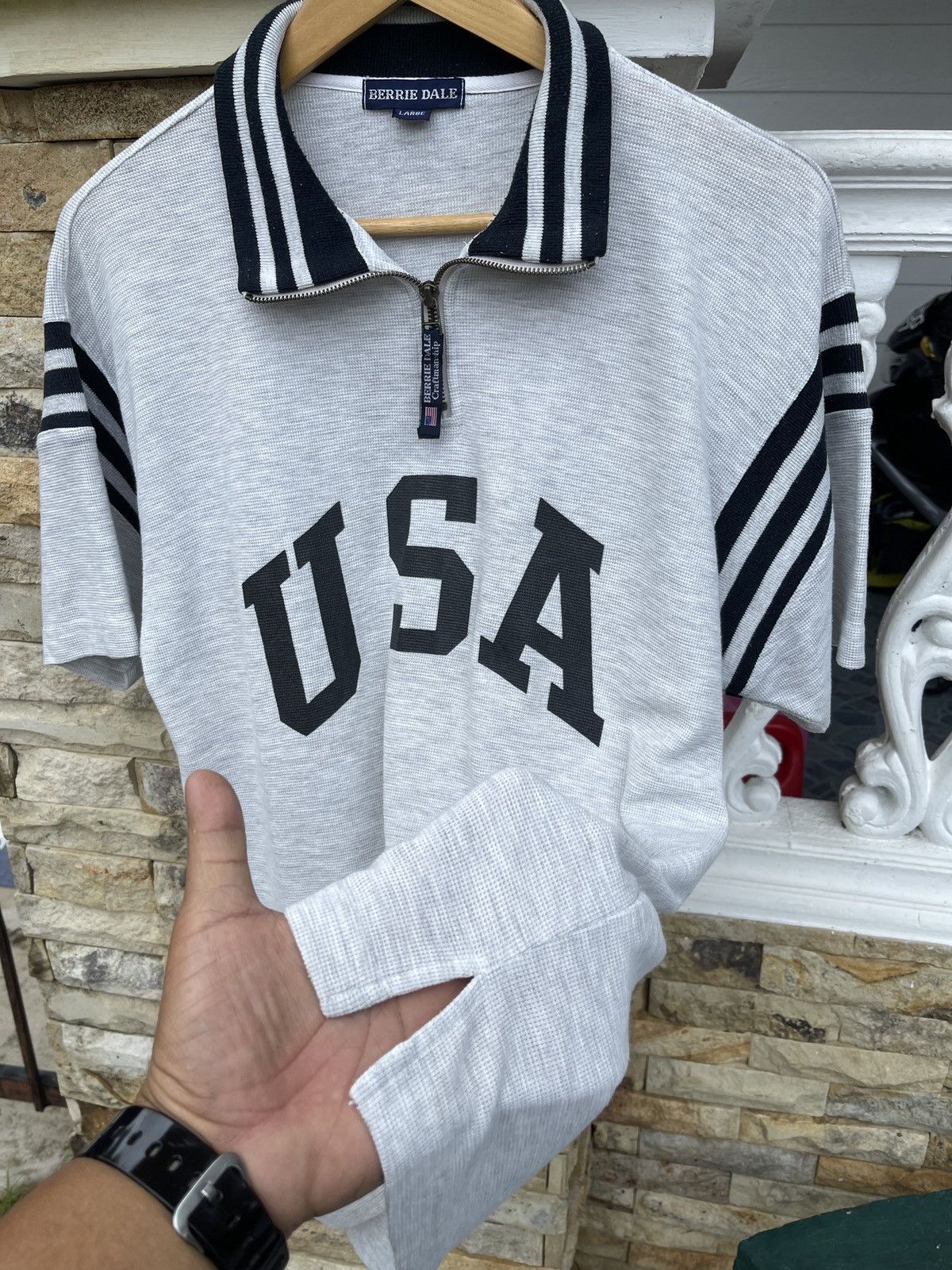 Polo Ralph Lauren Last Drop🔥Rare🔥Vintage USA Half Zipper Polo T-Shirt Size US L / EU 52-54 / 3 - 8 Thumbnail