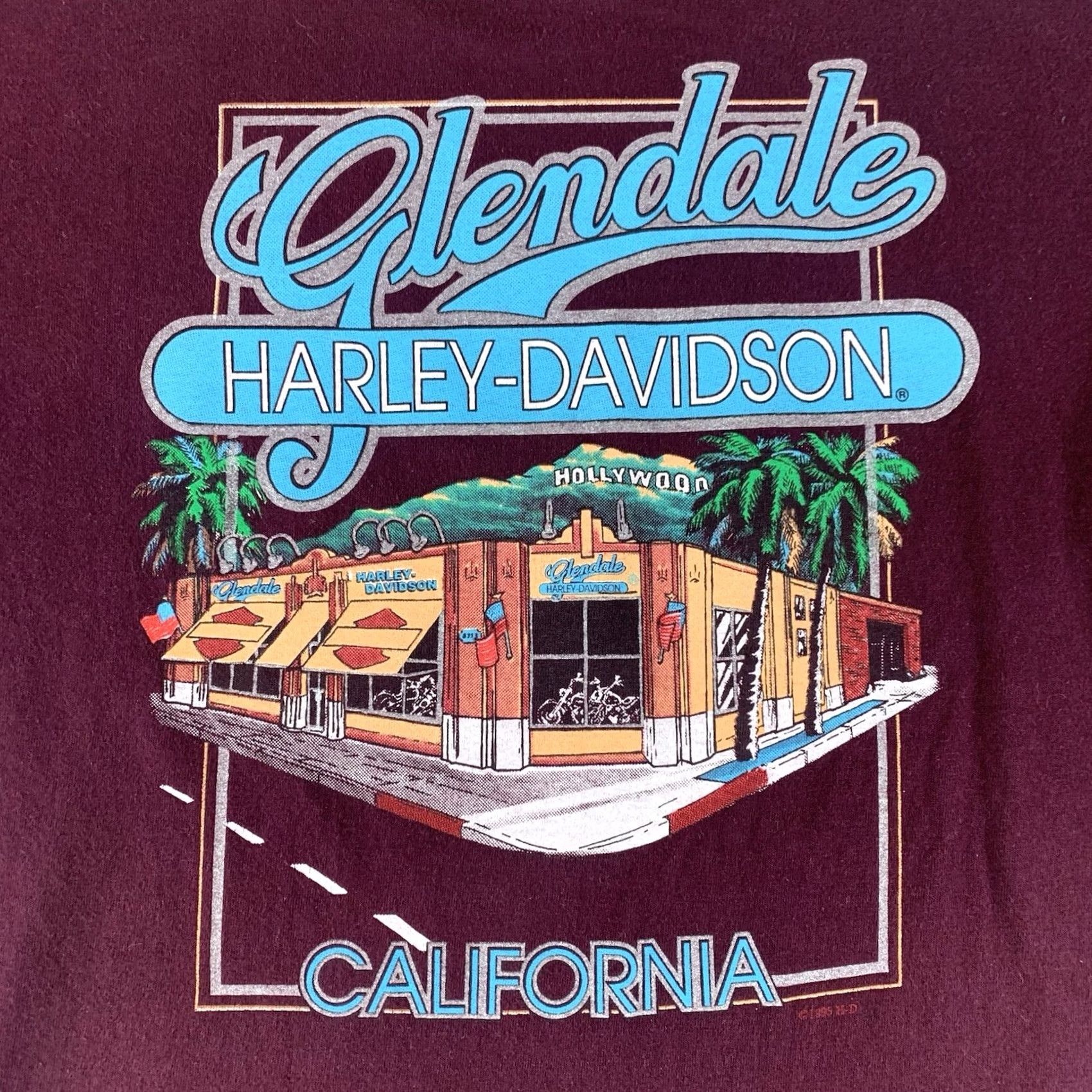 Harley Davidson VINTAGE Harley Davidson Shirt Mens XL 1996 Holoubek Glendale Burgundy 90s Size US XL / EU 56 / 4 - 7 Thumbnail