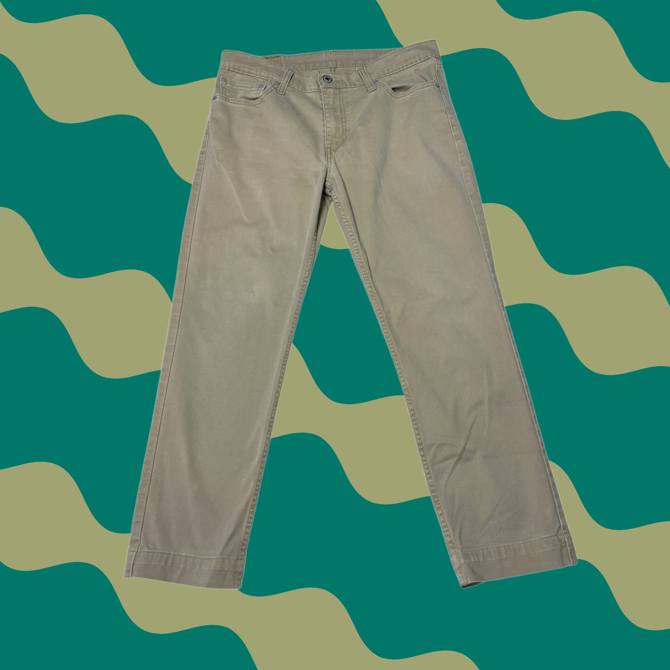 Levi's Levi's 511 Slim Fit Khaki Pants 33x30 Stretch Casual Chinos Mens Size US 33 - 1 Thumbnail