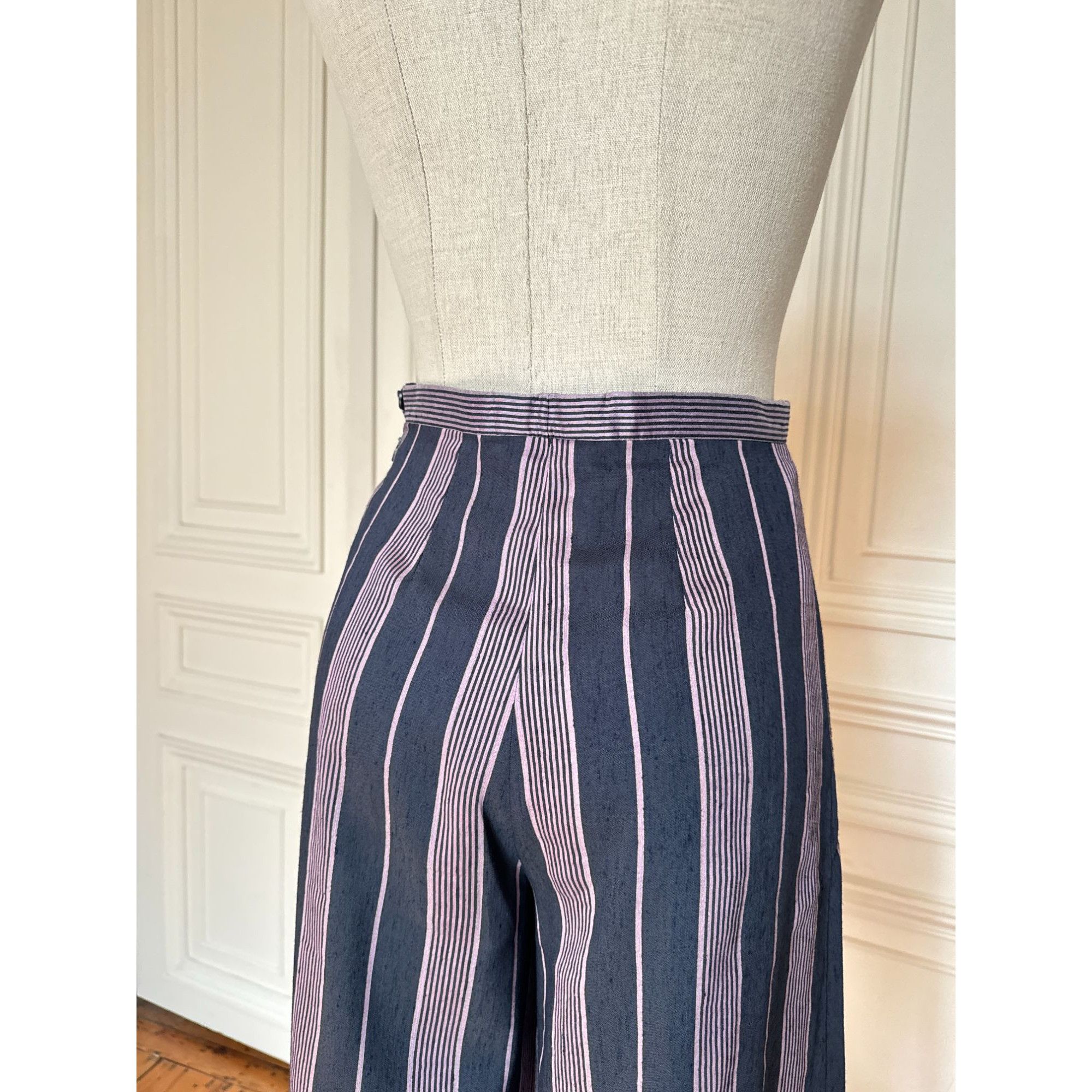 Yves Saint Laurent 1990s Striped Linen Pants Suit Size XS / US 0-2 / IT 36-38 - 8 Thumbnail