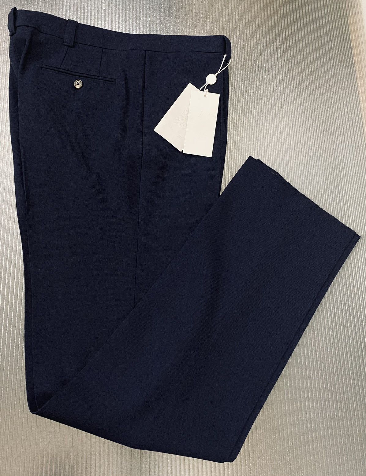 Maison Margiela MM 14 🇮🇹 Dark Blue Gabardine Wool Invert Pleat Slacks 52 NWT Size US 36 / EU 52 - 14 Thumbnail