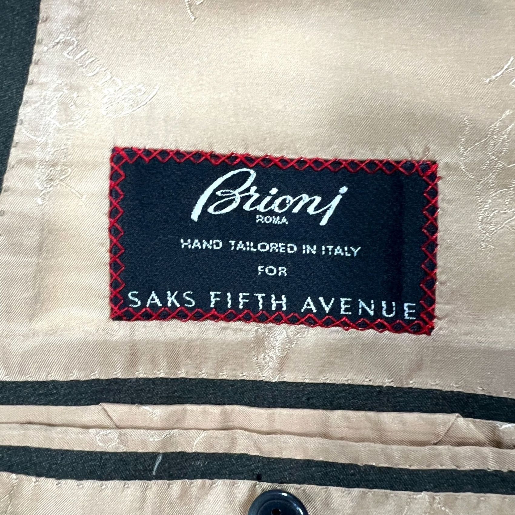 Brioni VINTAGE Brioni Double Breasted Wool Suit Set Coat Blazer Pants 50R Mens 36x30 Green Size 50R - 5 Thumbnail