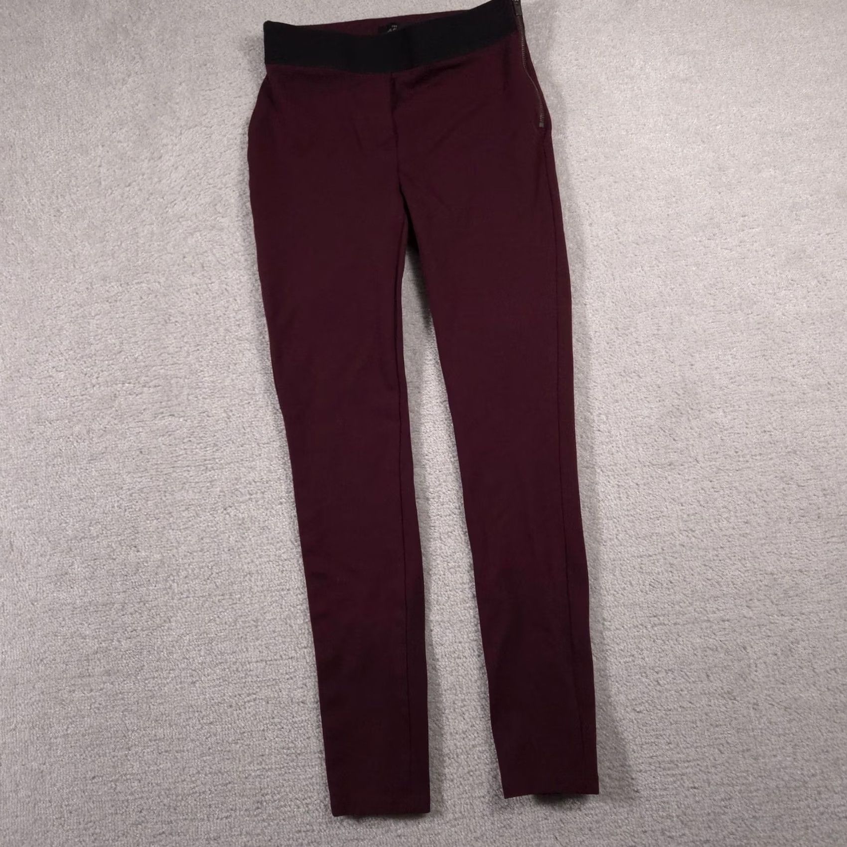 White House Black Market White House Black Market Pants Womens 0 Burgundy Maroon Stretch Zipper Legging Size 25" / US 0 / IT 36 - 2 Thumbnail