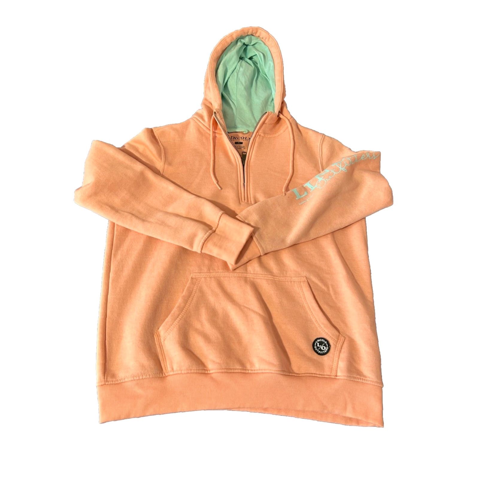 KangaROOS VINTAGE: No (omit) Lincoln Outfitters Hoodie Women S Peach 3/4 Zip Kangaroo Pocket Logo Boy? Size S / US 4 / IT 40 - 2 Thumbnail