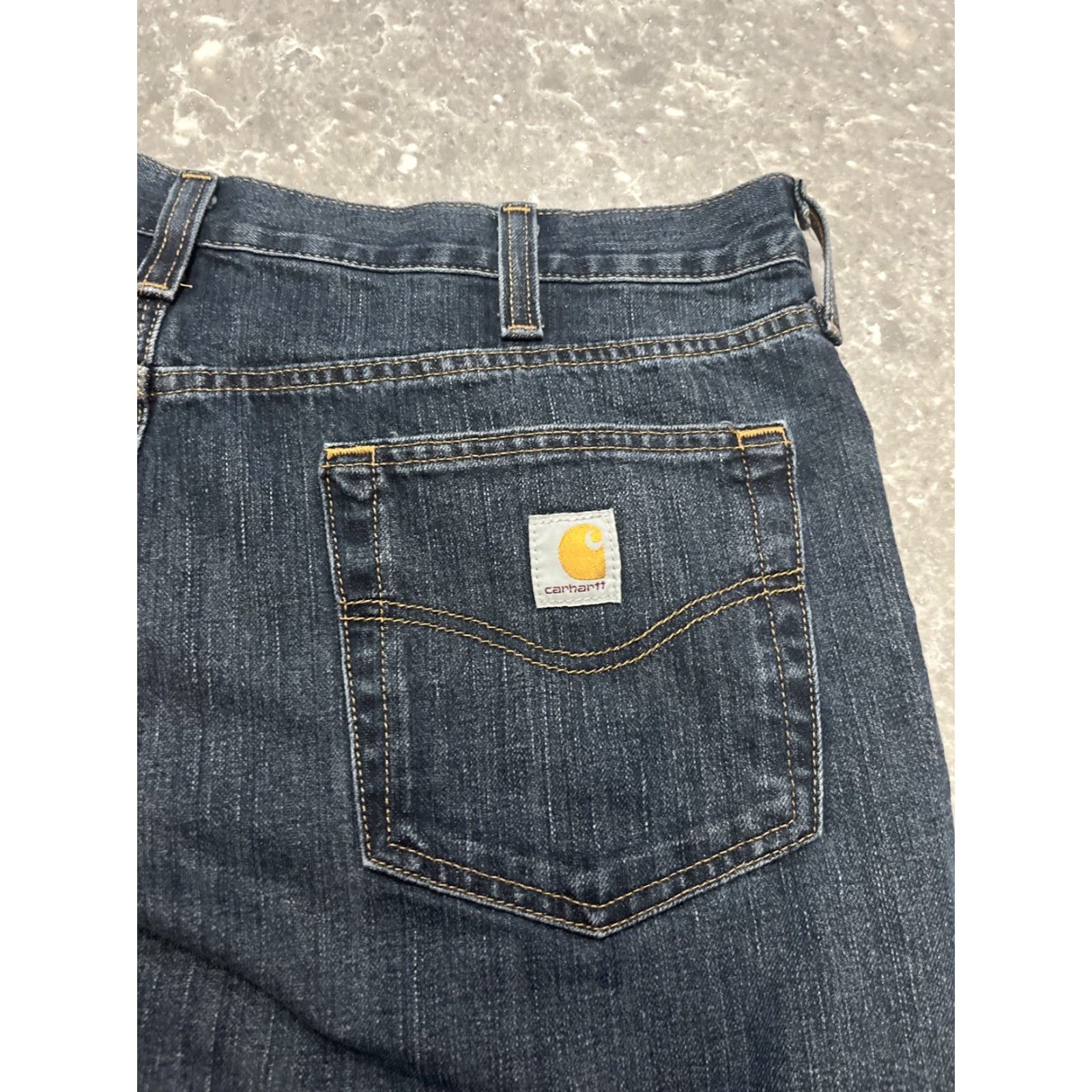 Carhartt Carhartt Jeans Mens 38x30 Relaxed Fit Denim Blue 5-Pocket Zipper Button Logo Regular 101483-968 Relaxed Mens Jeans Size US 38 / EU 54 - 5 Thumbnail