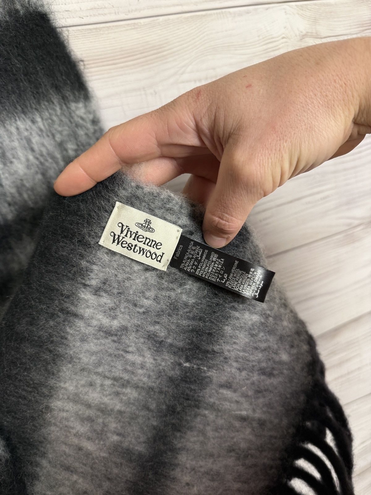 Vivienne Westwood Vivienne Westwood Scarf Gray With Logo Size ONE SIZE - 6 Thumbnail