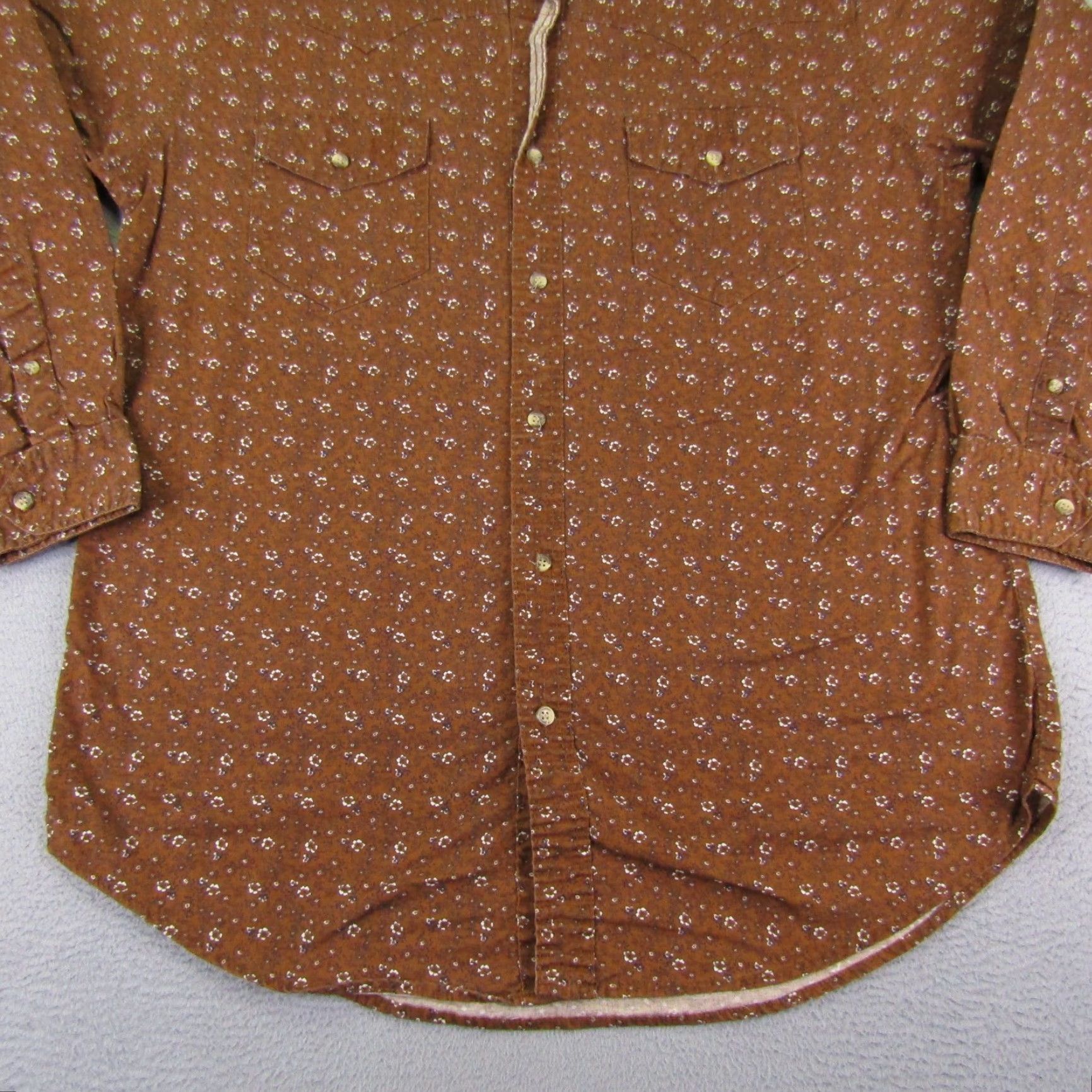 Express VINTAGE Express Western Shirt Mens Large Casual Button-Up Floral Cowboy 90s Orange Size US L / EU 52-54 / 3 - 3 Thumbnail