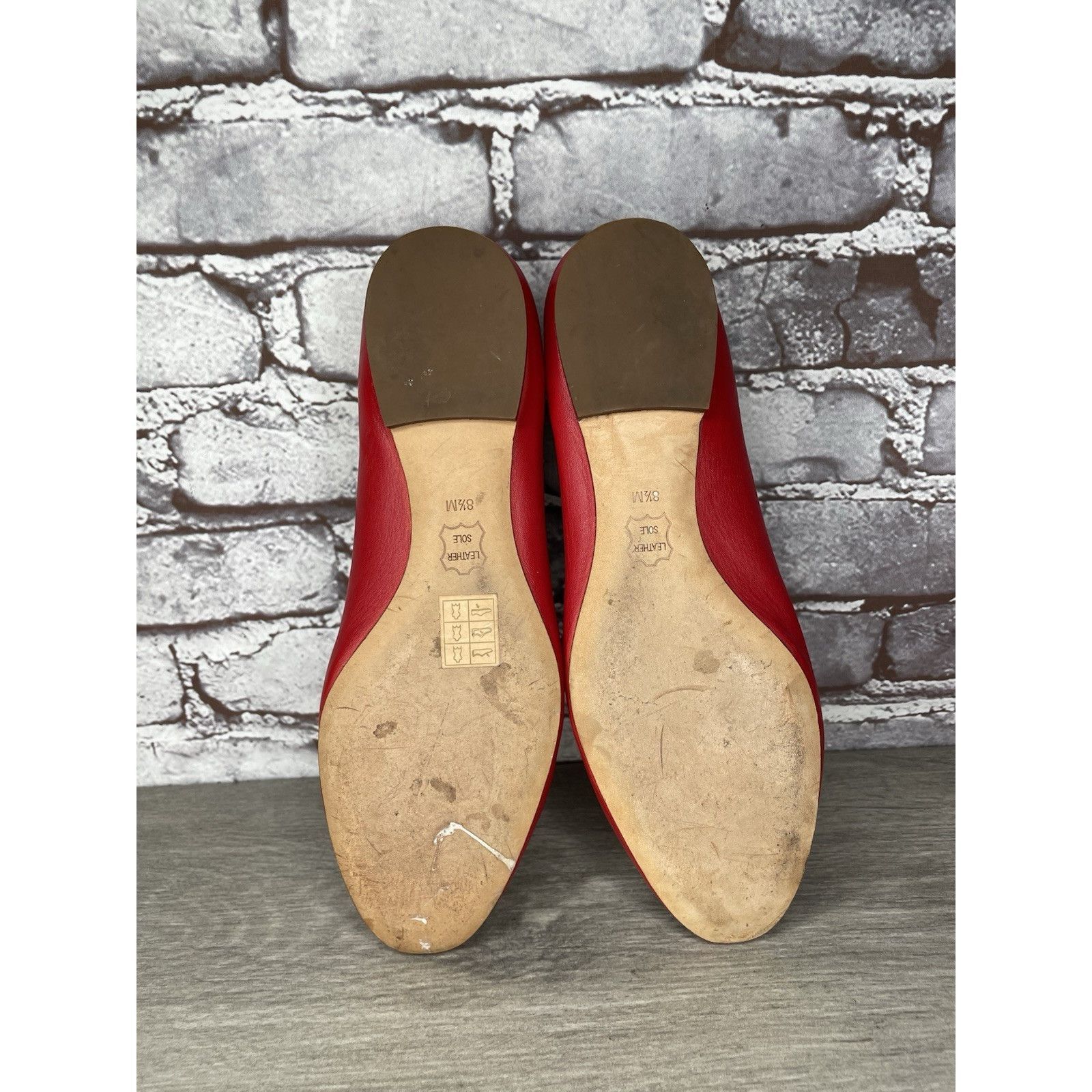 Tory Burch Tory Burch Red Leather Gold Badge Logo Ballet Flats Shoes Wo Size US 8.5 / IT 38.5 - 22 Thumbnail
