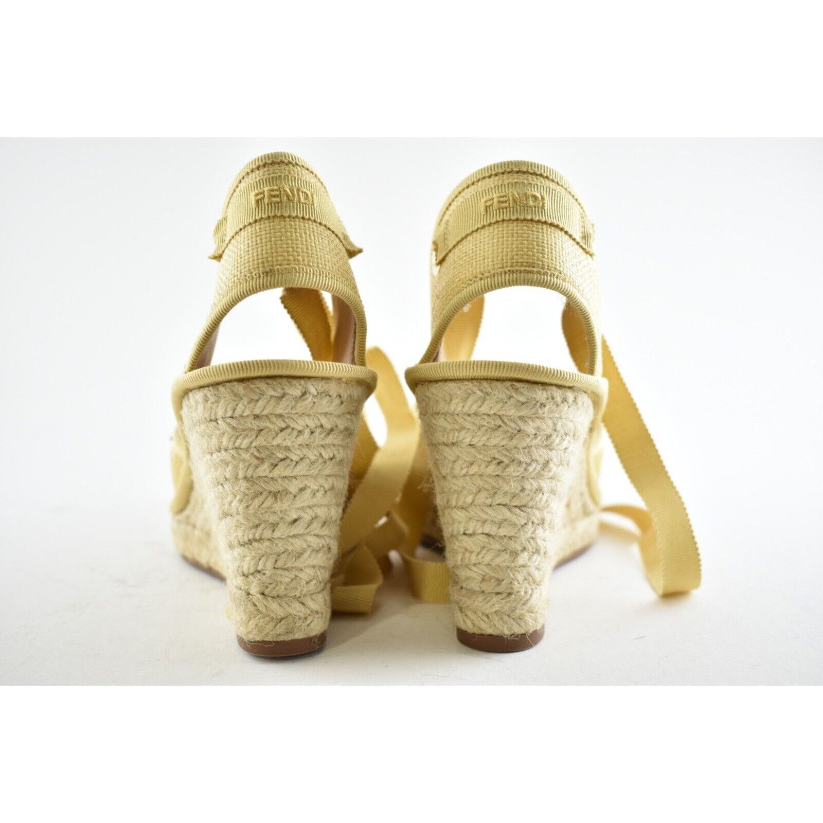 Fendi Roma FF Logo Ankle Strap Lace Up Sandal Wedge Heel 41 Size US 11 / IT 41 - 11 Thumbnail